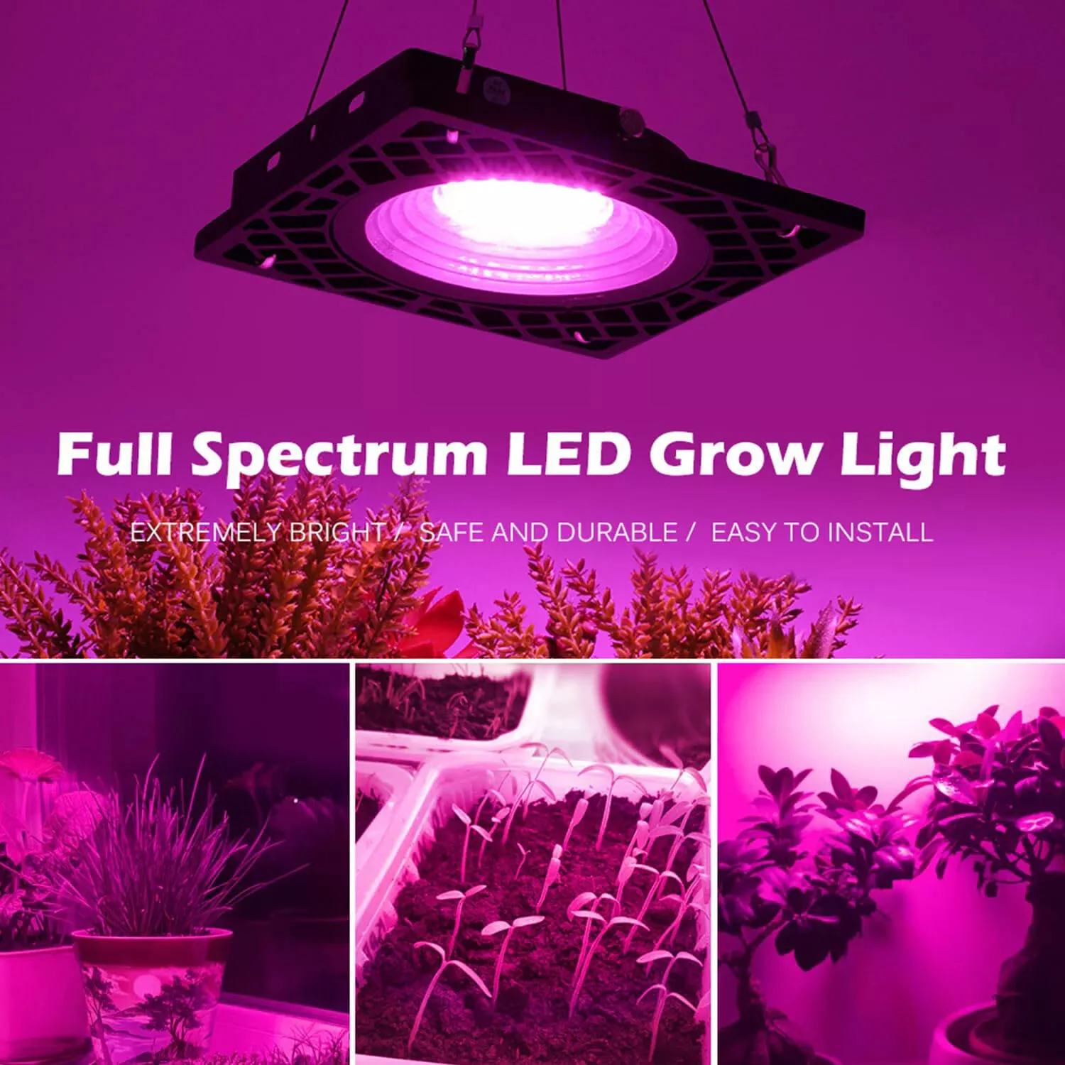 Plant Lamp LED Full Spectrum 72 LEDs 50 W Plant Light Hanging Grow Lamp IP66 100 LM/W - Image 2