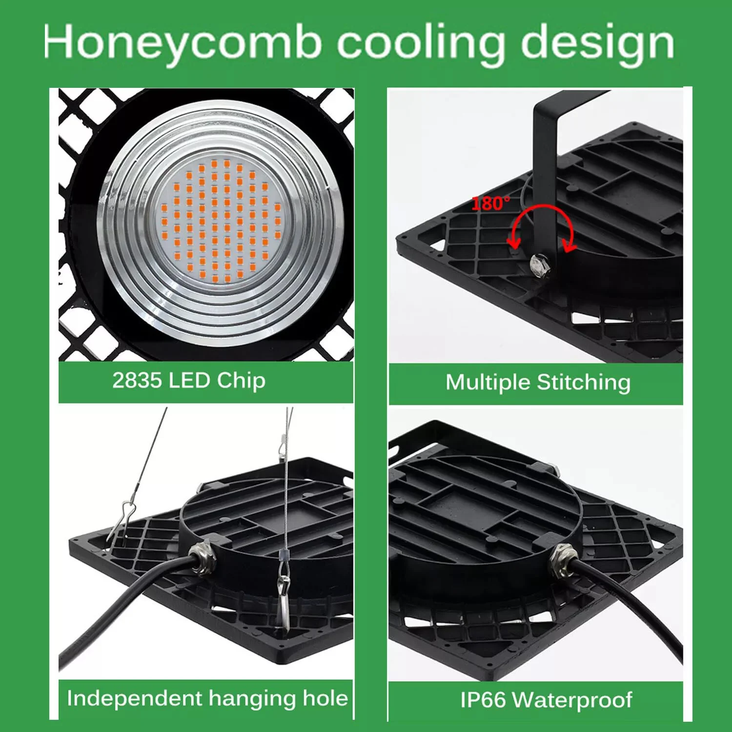 Plant Lamp LED Full Spectrum 72 LEDs 50 W Plant Light Hanging Grow Lamp IP66 100 LM/W - Image 5