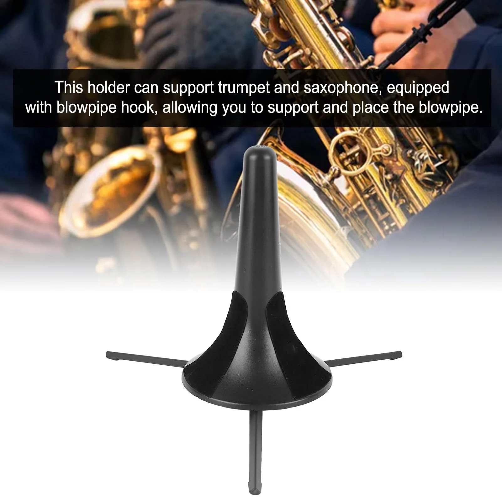 Plastic Trumpet Stand, Foldable Design Adjustable Height Saxophone Holder for Wind Musical Instrument - Image 2