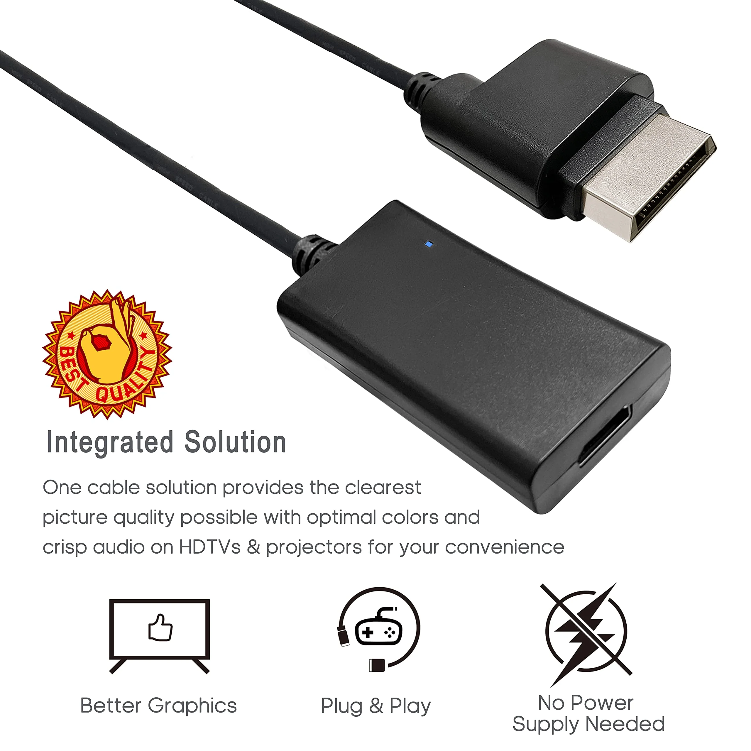 Plauduct HDMI Cable for Original Xbox 360 Console, Xbox 360 to HDMI Aadapter HD Converter with Component Signal Output (Better Image) - Image 2