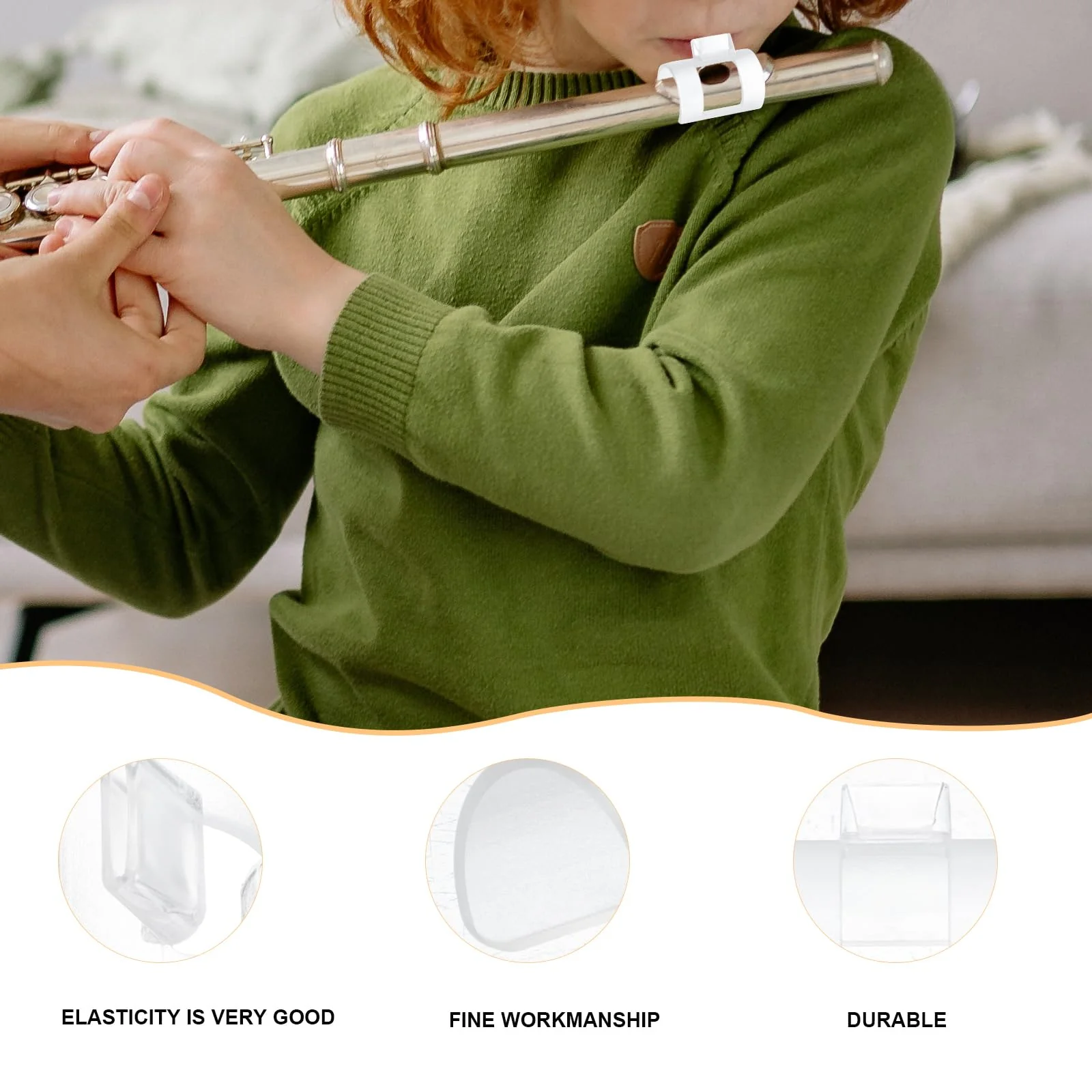 Player Flute Aid Mouth Blow Aid Mouth Flute Trainer Practical Flute Mouth Flute Accessory Portable Flute Flute Playing Aid Apparatus Music Instrument Accessory - Image 3