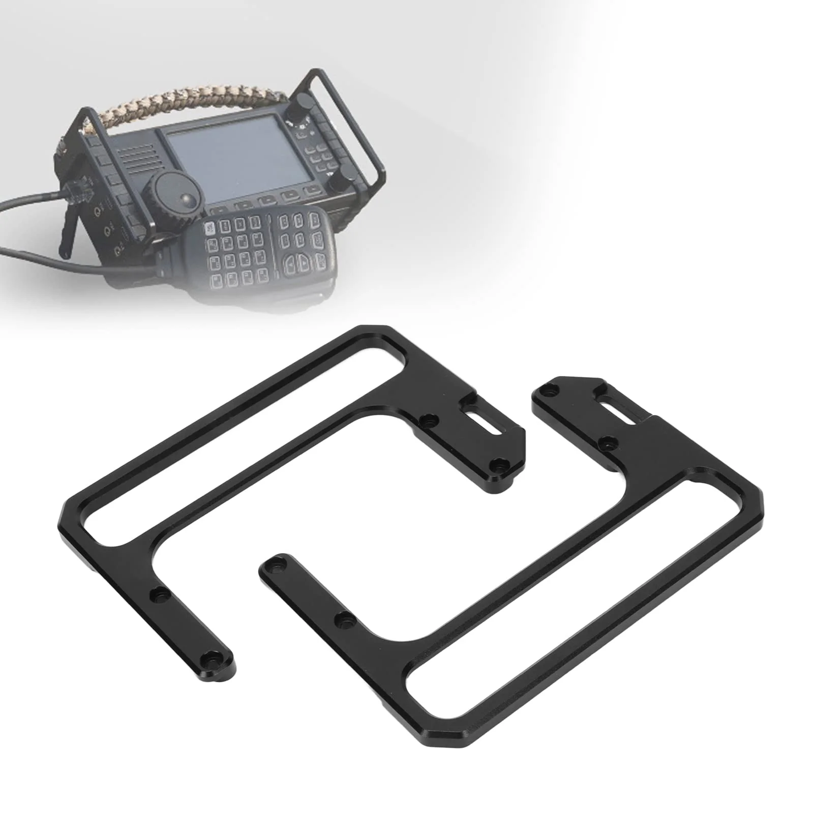 plplaaoo Metal Shortwave Radio Shield, Shortwave Radio Protection Bracket CNC Aluminum Alloy Side Handle, Side Handle Radio Shield, for X6100 Shortwave Radio Protection - Image 7
