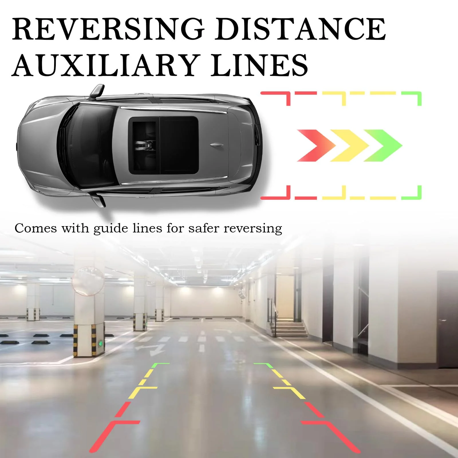 Plug & Play Backup Camera with Monitor 4.6'',12 LED HD Rearview Mirror Camera for Night Vision,150° Wide Angle Universal Car Reverse Camera with Monitor System Fits Cars,SUV,Trucks - Image 5