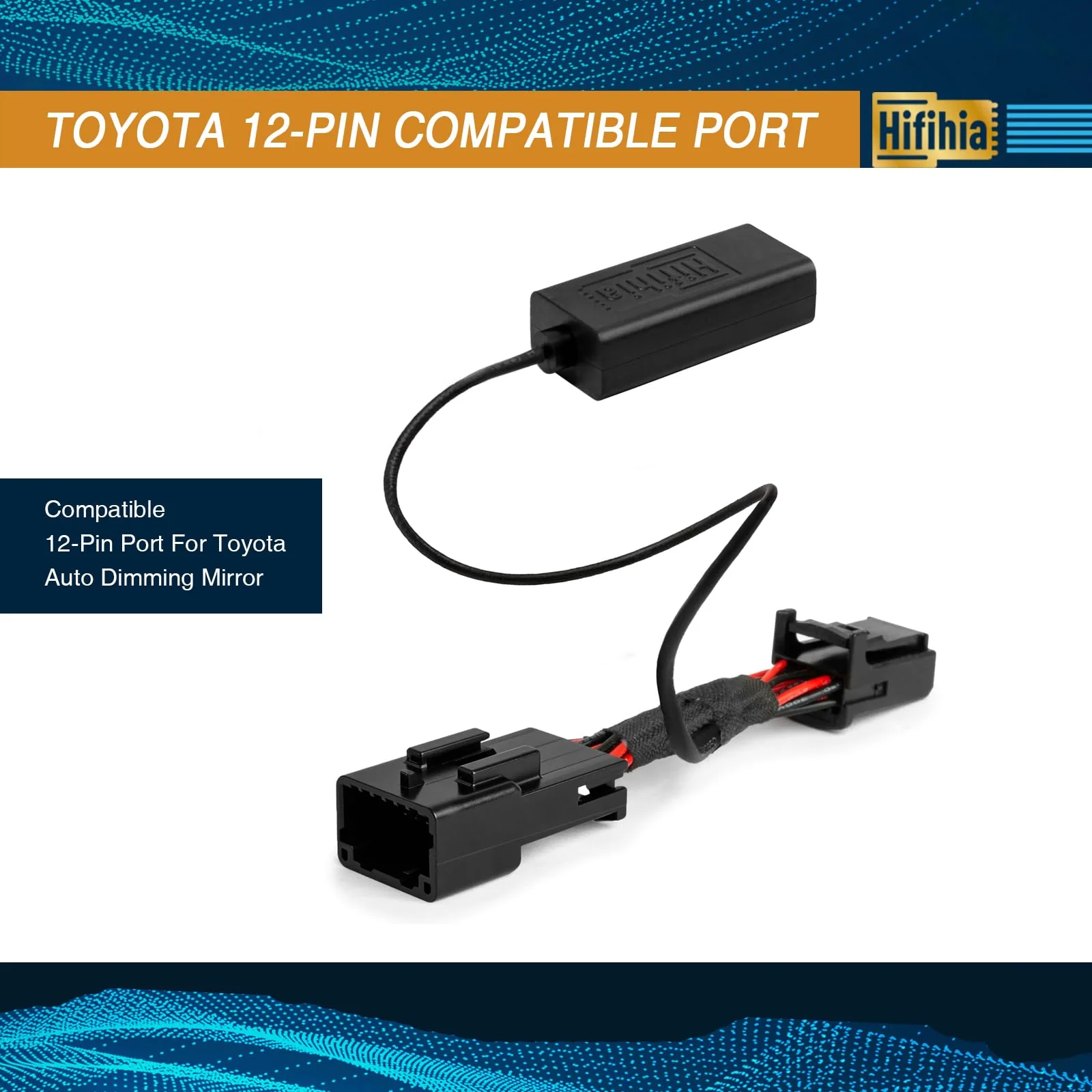 Plug & Play Dash Cam Power Adapter (12-pin Type A) for Toyota Tacoma (2015-2023), Select Highlander, Tundra, Sienna; Honda Ridgeline. Connects to Rear View Mirror Plug - Image 2