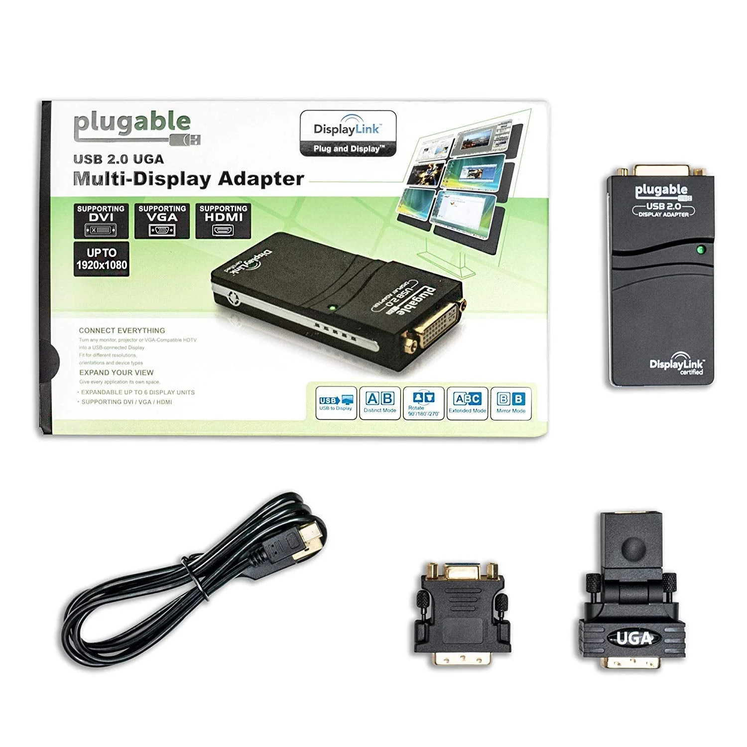 Plugable USB 2.0 to VGA/DVI/HDMI Video Graphics Adapter for Multiple Monitors up to 1920x1080 (Supports Windows 10, 8.1, 7, XP) 1920 VGA/DVI/HDMI - Image 6