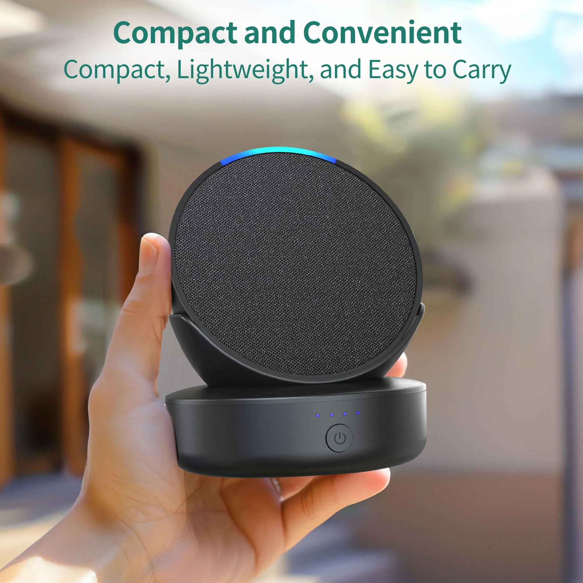 PlusAcc Battery Base for Pop - 5000mAh Portable Charger Stand with 9 Hours Playback Playtime with USB-C Output Port, Charging Dock for iPhone Samsung and Other Smart Electronic Accessories (Black) Black - Image 5