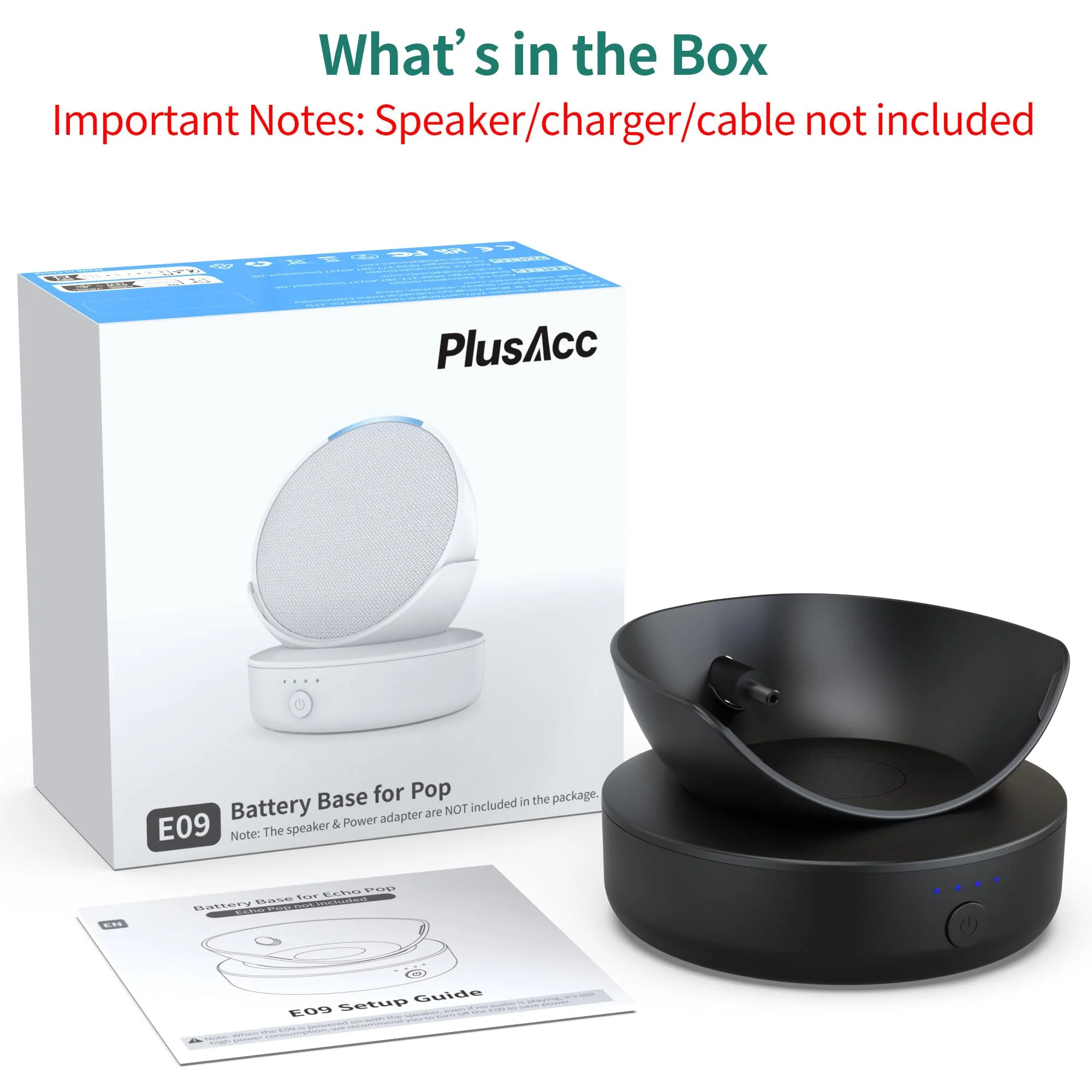 PlusAcc Battery Base for Pop - 5000mAh Portable Charger Stand with 9 Hours Playback Playtime with USB-C Output Port, Charging Dock for iPhone Samsung and Other Smart Electronic Accessories (Black) Black - Image 7