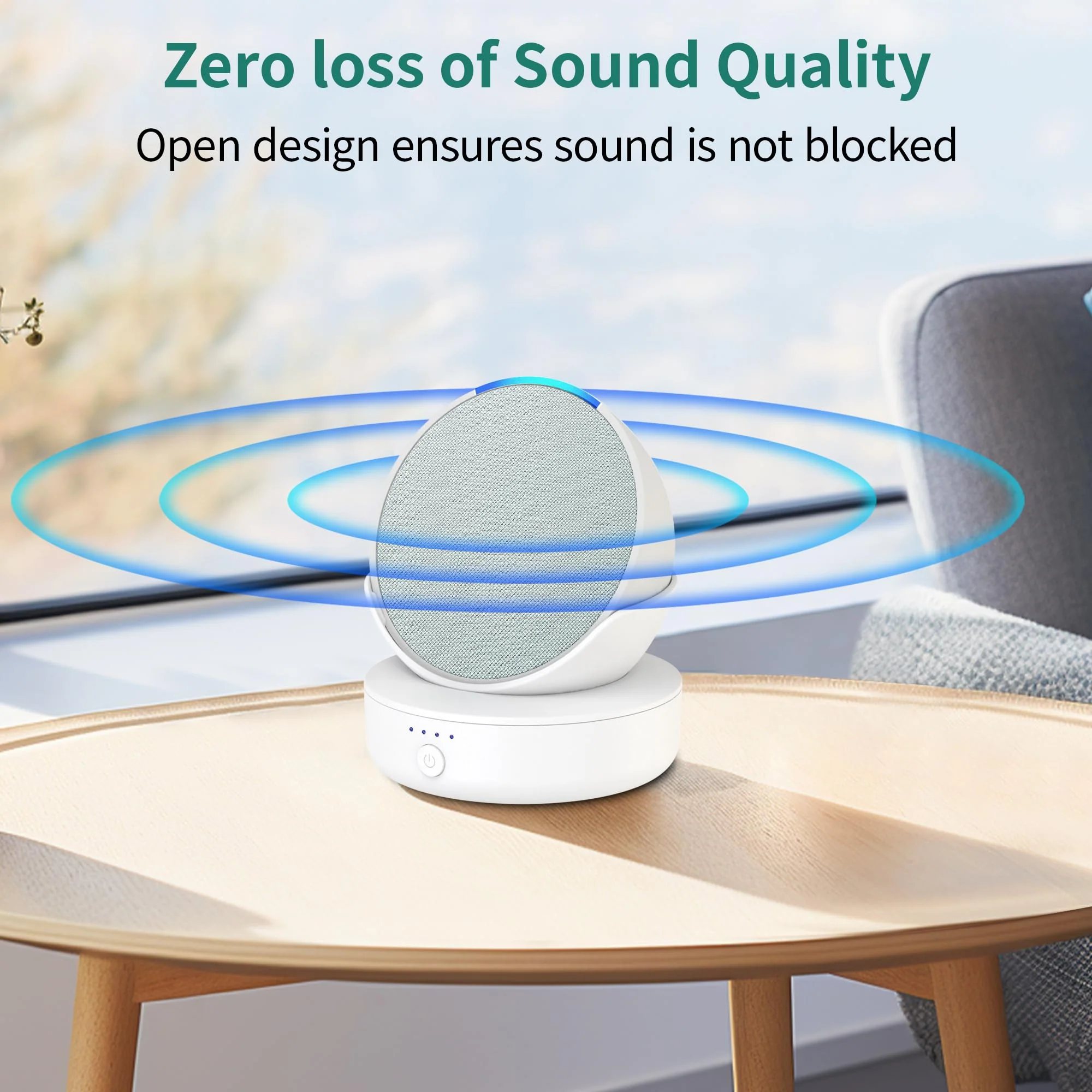 PlusAcc Battery Base for Pop - 5000mAh Portable Charger Stand with 9 Hours Playback Playtime with USB-C Output Port, Charging Dock for iPhone Samsung and Other Smart Electronic Accessories (White) White - Image 4