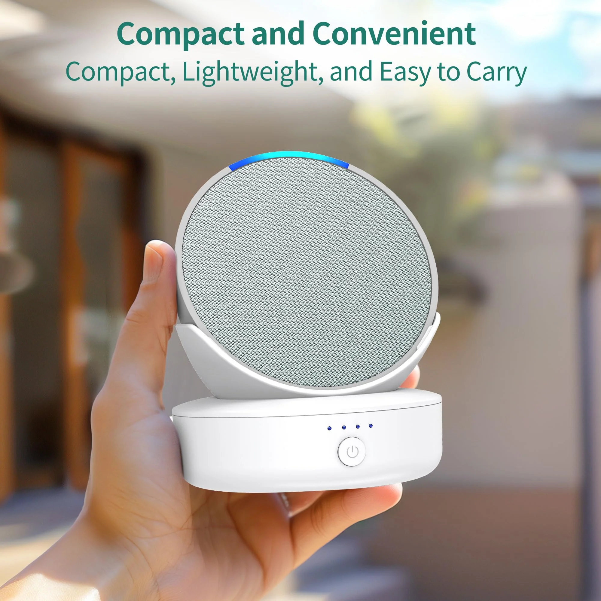 PlusAcc Battery Base for Pop - 5000mAh Portable Charger Stand with 9 Hours Playback Playtime with USB-C Output Port, Charging Dock for iPhone Samsung and Other Smart Electronic Accessories (White) White - Image 5