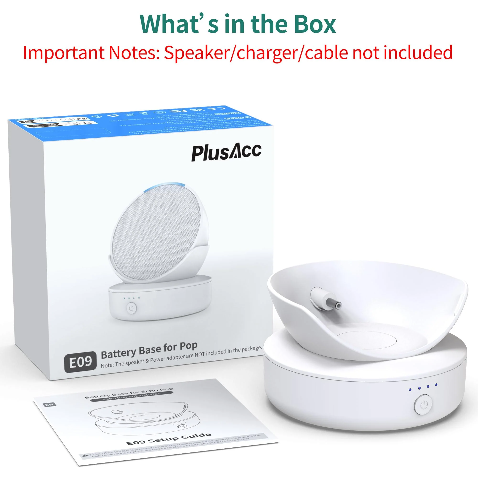 PlusAcc Battery Base for Pop - 5000mAh Portable Charger Stand with 9 Hours Playback Playtime with USB-C Output Port, Charging Dock for iPhone Samsung and Other Smart Electronic Accessories (White) White - Image 7