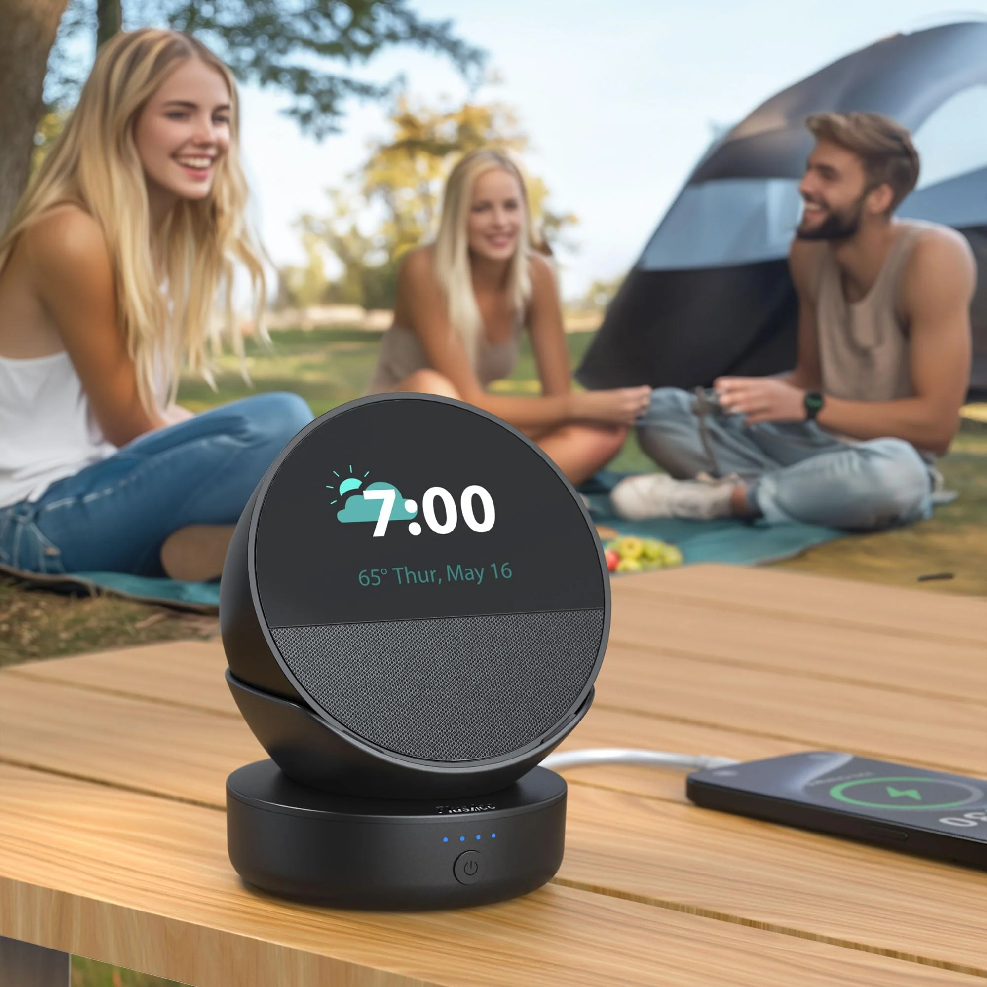 PlusAcc Battery Base for Spot - 5000mAh Portable Charger Stand with 8 Hours Sound Playback Playtime with USB-C Output Port, Charging Dock Accessories for iPhone and Spot (Not Include Spot)(Black) Black - Image 5