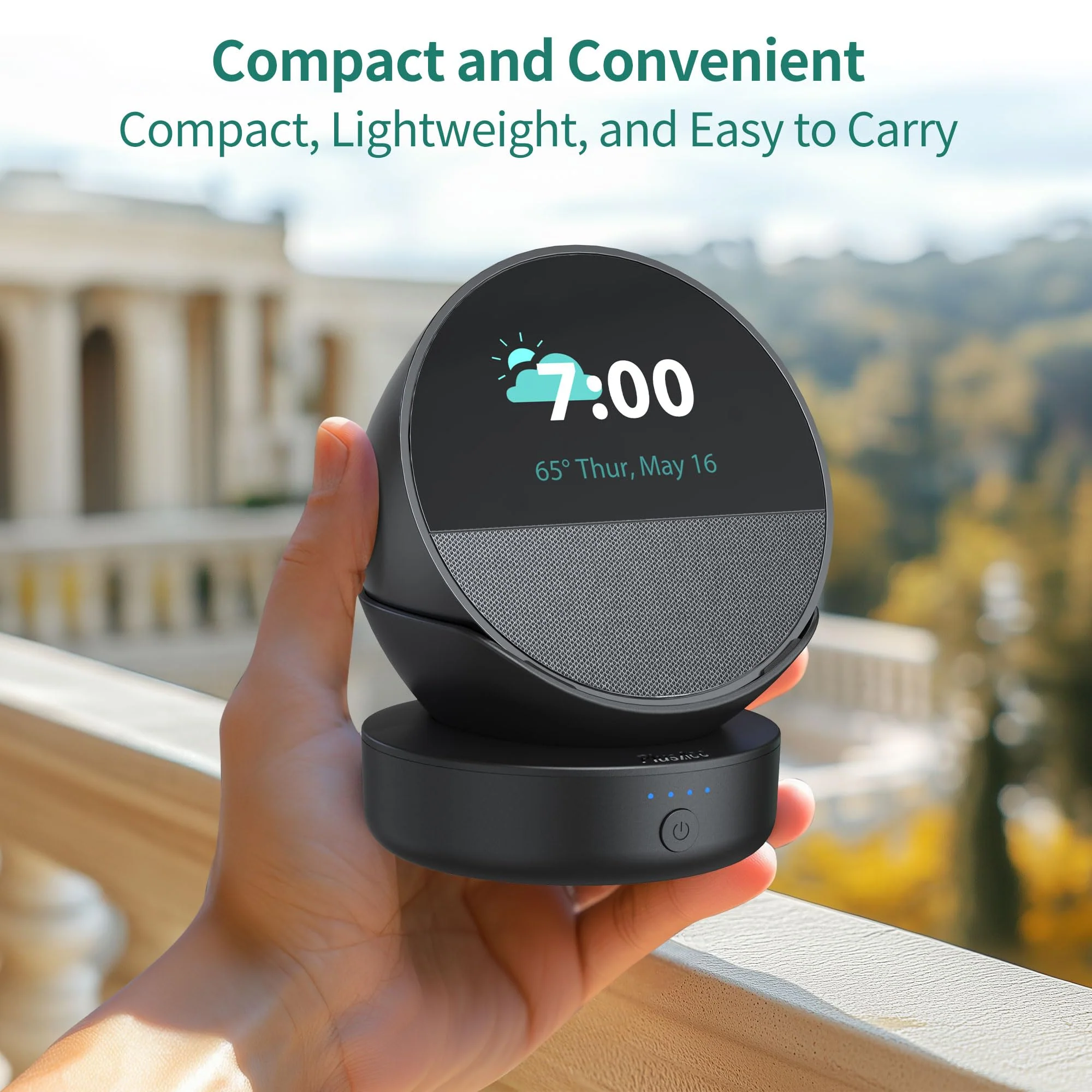 PlusAcc Battery Base for Spot - 5000mAh Portable Charger Stand with 8 Hours Sound Playback Playtime with USB-C Output Port, Charging Dock Accessories for iPhone and Spot (Not Include Spot)(Black) Black - Image 6