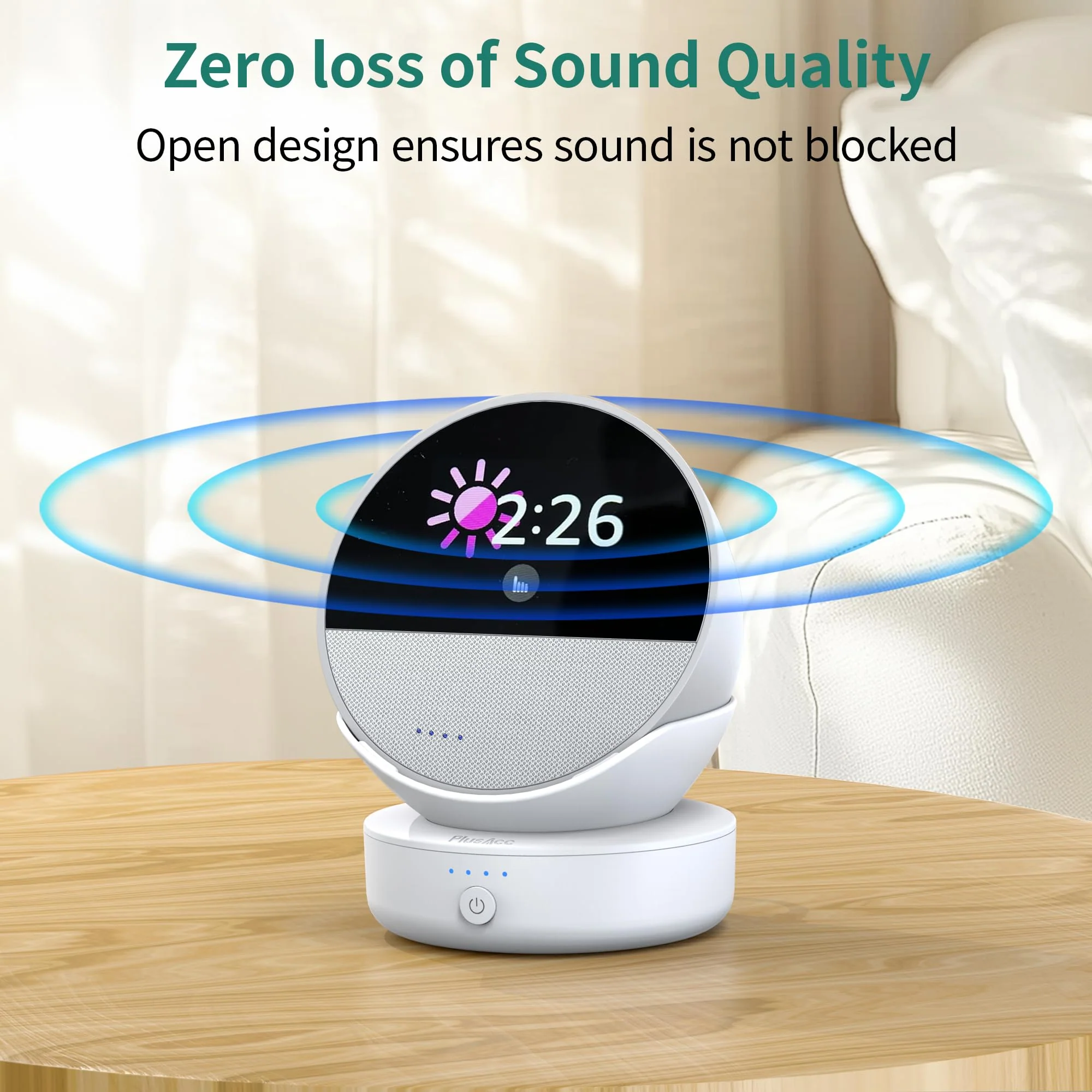 PlusAcc Battery Base for Spot - 5000mAh Portable Charger Stand with 8 Hours Sound Playback Playtime with USB-C Output Port, Charging Dock Accessories for iPhone and Spot (Not Include Spot)(White) White - Image 7