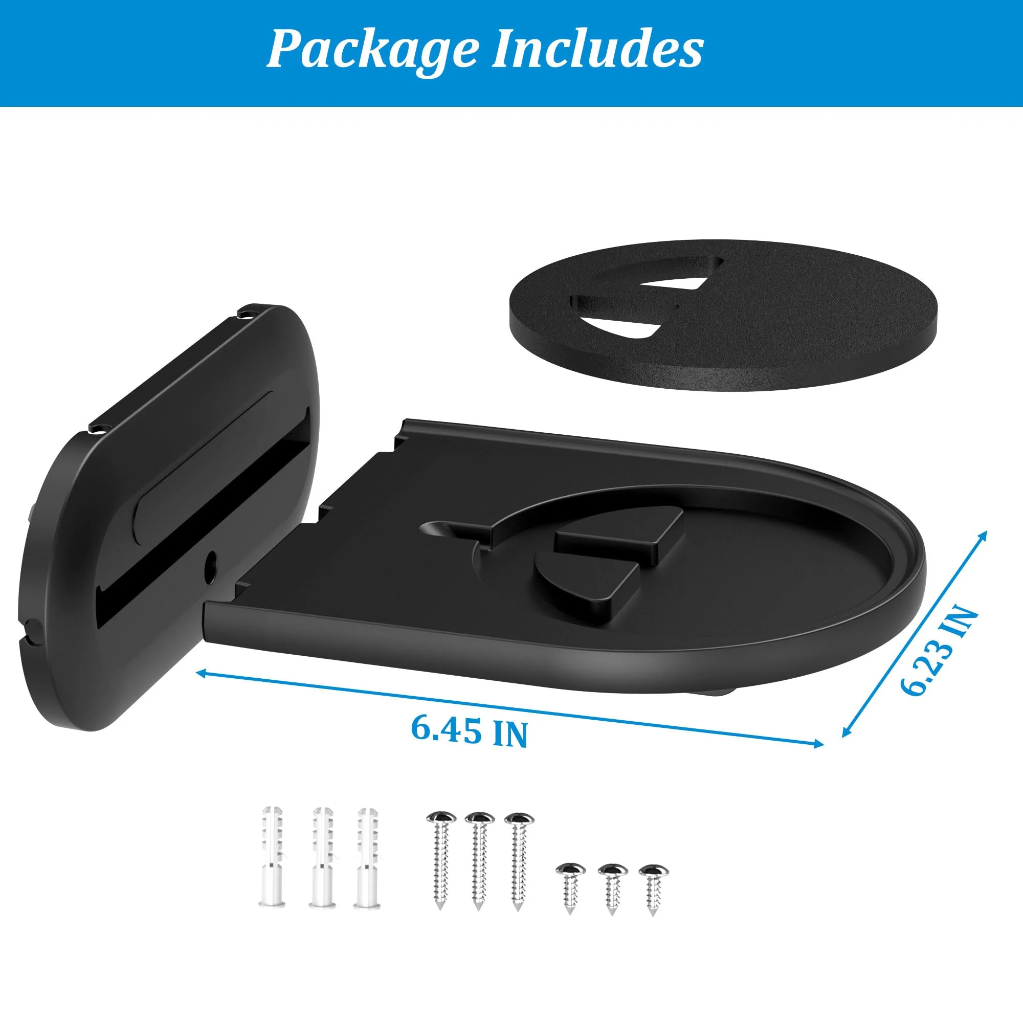 PlusAcc Wall Mount for Show 10 - Cable Management Wall Stand Shelf Compatible with Sonos Era 100 & Show 10 3rd Gen & HomePod, Space Saving Mounting Bracket with Removable Foam (Black) Black - Image 6