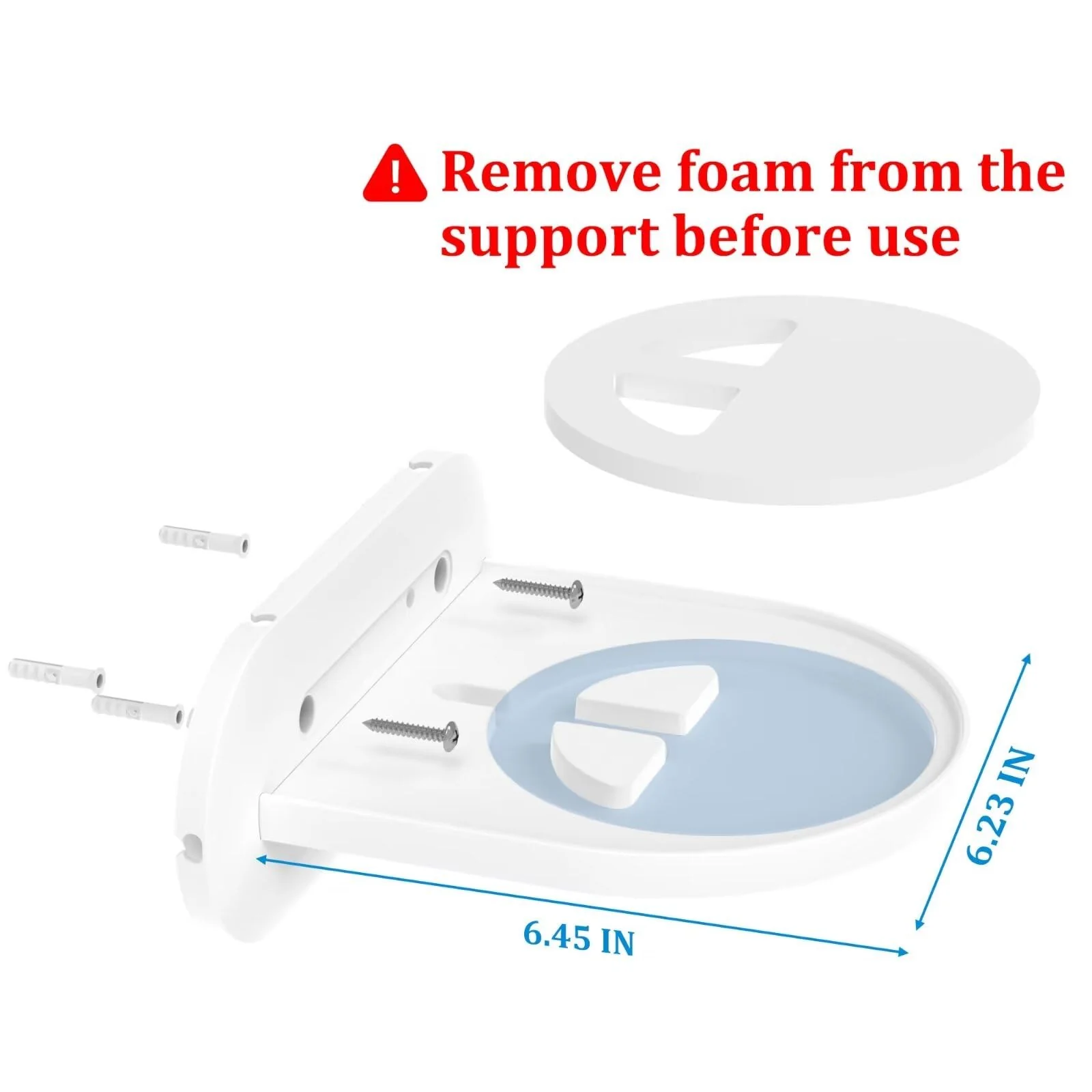 PlusAcc Wall Mount for Show 10 - Cable Management Wall Stand Shelf Compatible with Sonos Era 100 & Show 10 3rd Gen & HomePod, Space Saving Mounting Bracket with Removable Foam (White) White - Image 6