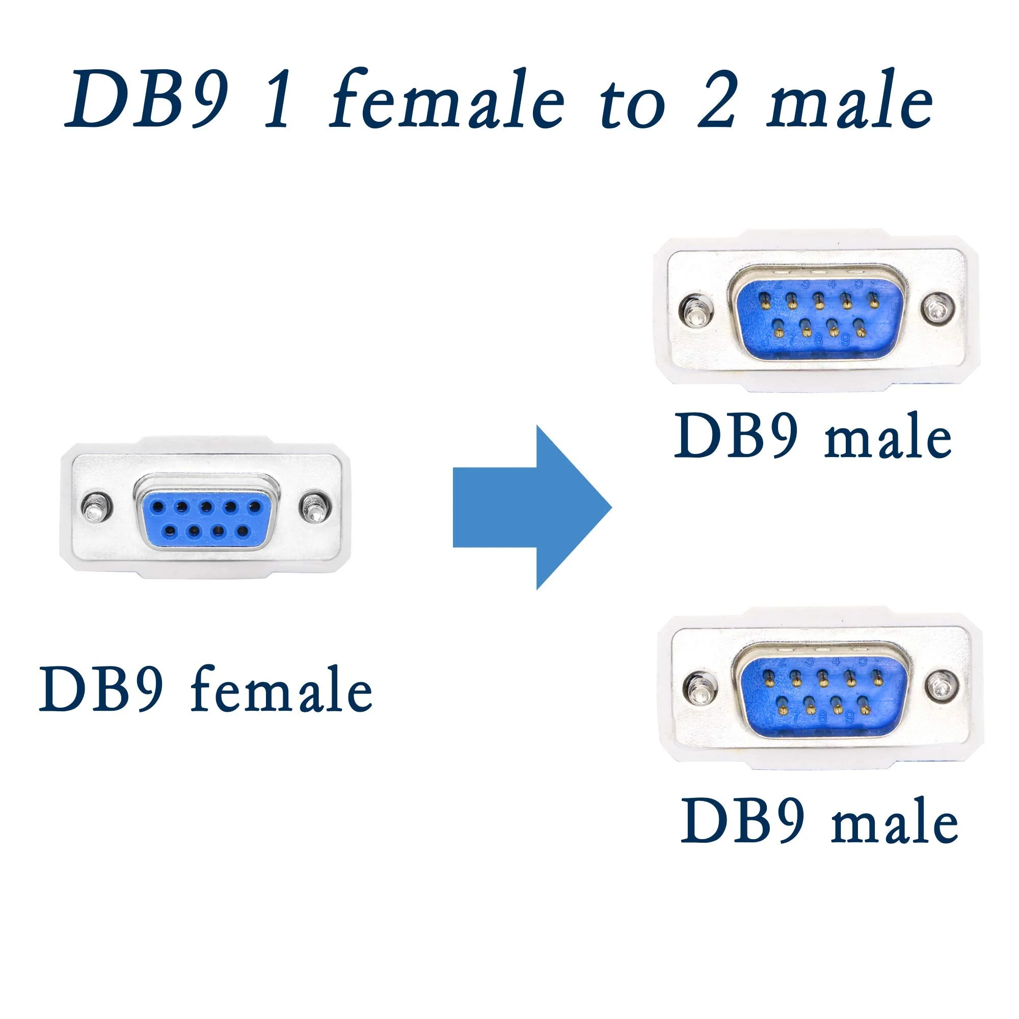 PNGKNYOCN 30cm DB9 Y Splitter Cable DB9 9 Pin 1 Female ale to 2 Male Rs232 Serial Splitter Adapter Straight-Through Cable YOUCHENG for Connect Various Serial Interface Devices - Image 2