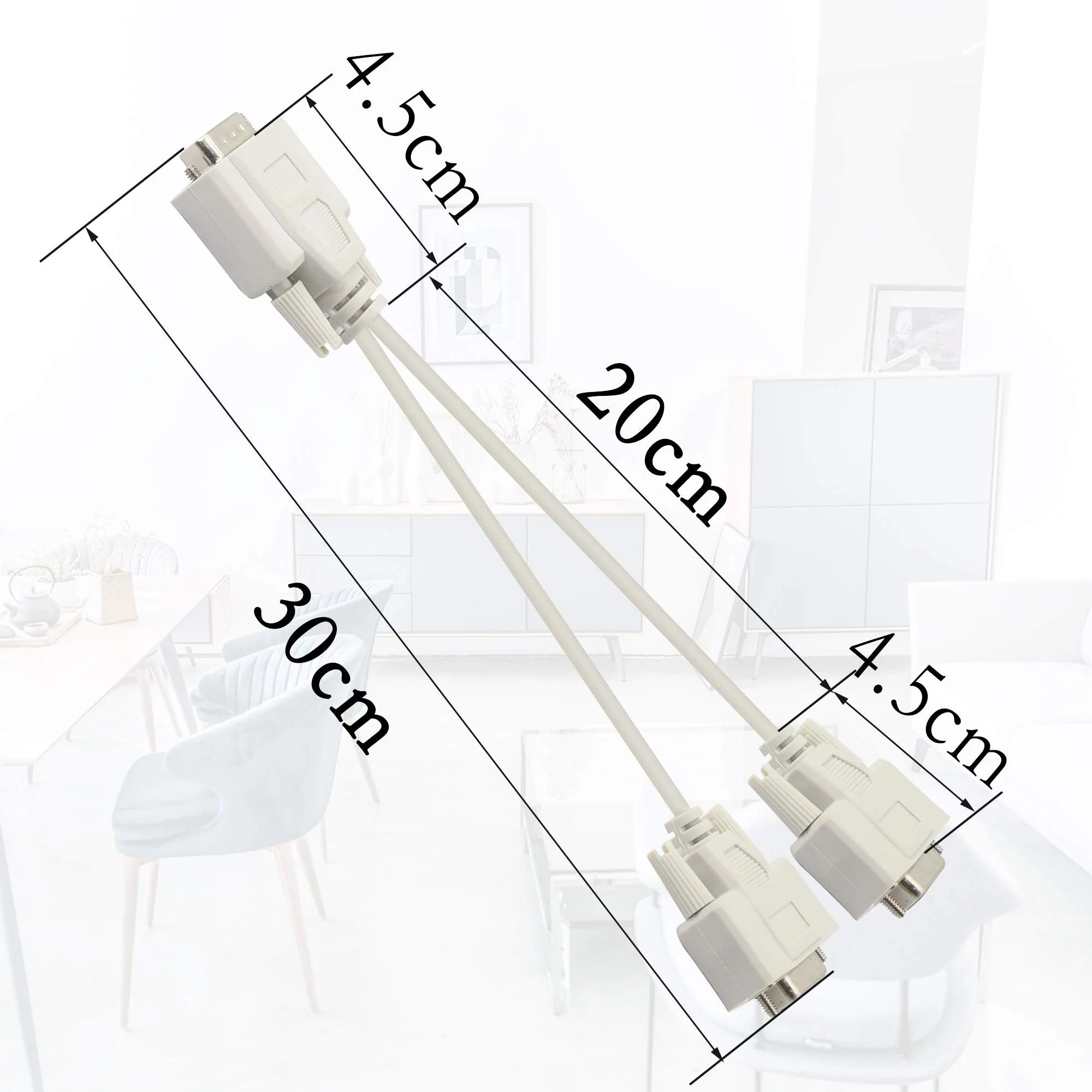 PNGKNYOCN 30cm DB9 Y Splitter Cable DB9 9 Pin 1 Female ale to 2 Male Rs232 Serial Splitter Adapter Straight-Through Cable YOUCHENG for Connect Various Serial Interface Devices - Image 5
