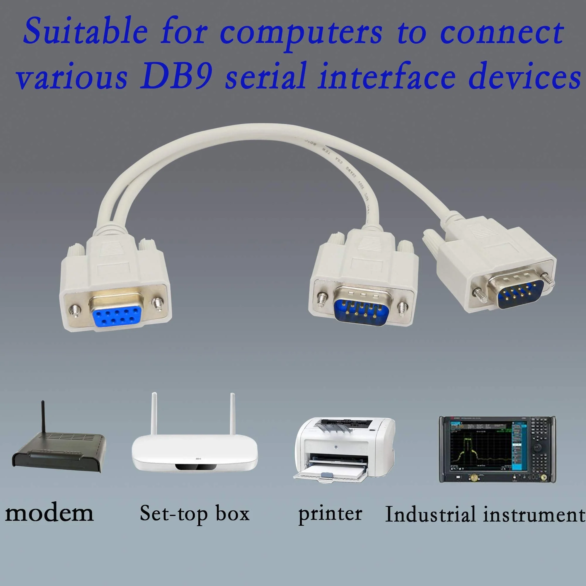 PNGKNYOCN 30cm DB9 Y Splitter Cable DB9 9 Pin 1 Female ale to 2 Male Rs232 Serial Splitter Adapter Straight-Through Cable YOUCHENG for Connect Various Serial Interface Devices - Image 7