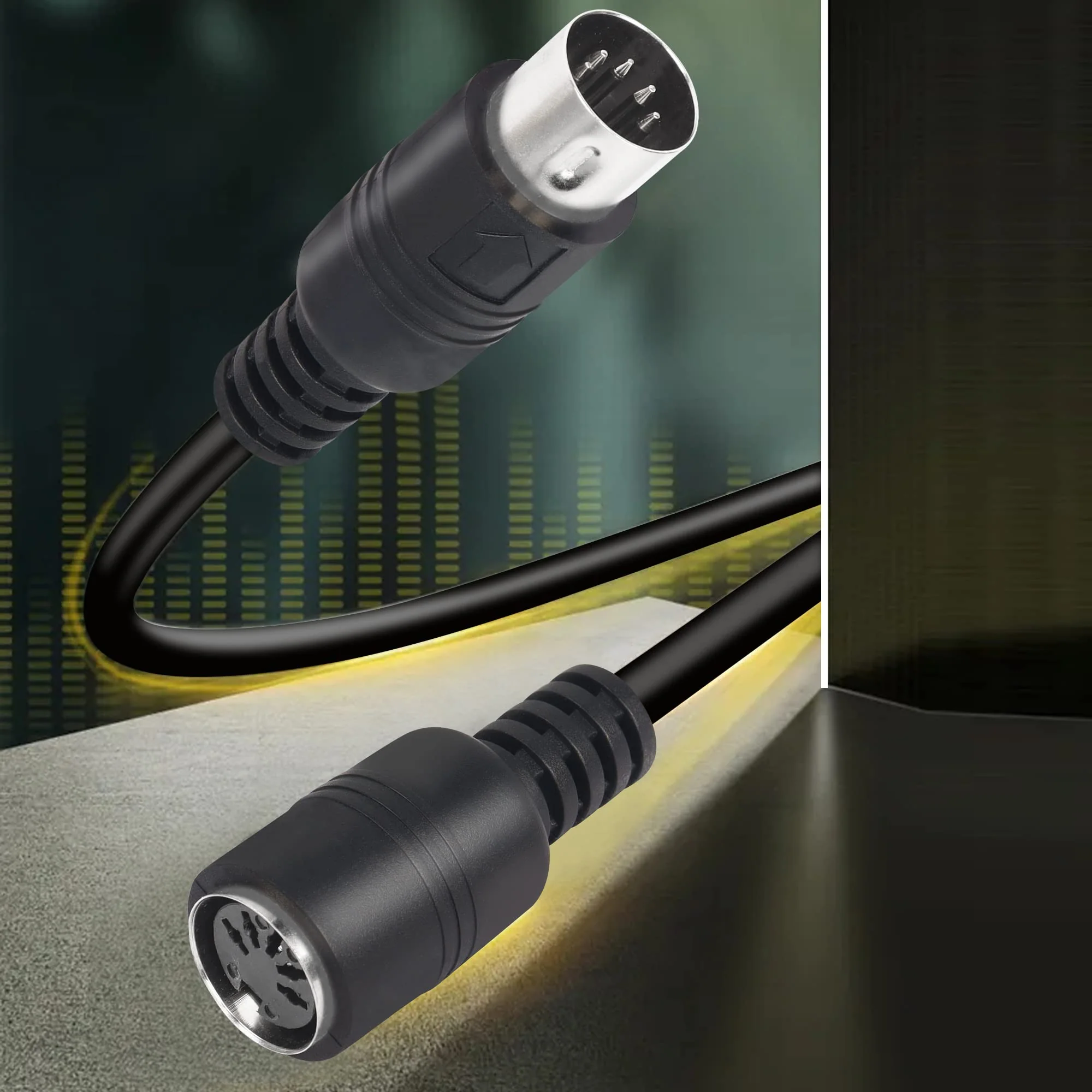 PNGKNYOCN MIDI Extension Cable DIN 5 Pin Male to Female Audio Adapter Cable for MIDI Keyboard Synthesizer, Organ, Electric Piano, MIDI Guitar(50 cm) - Image 2
