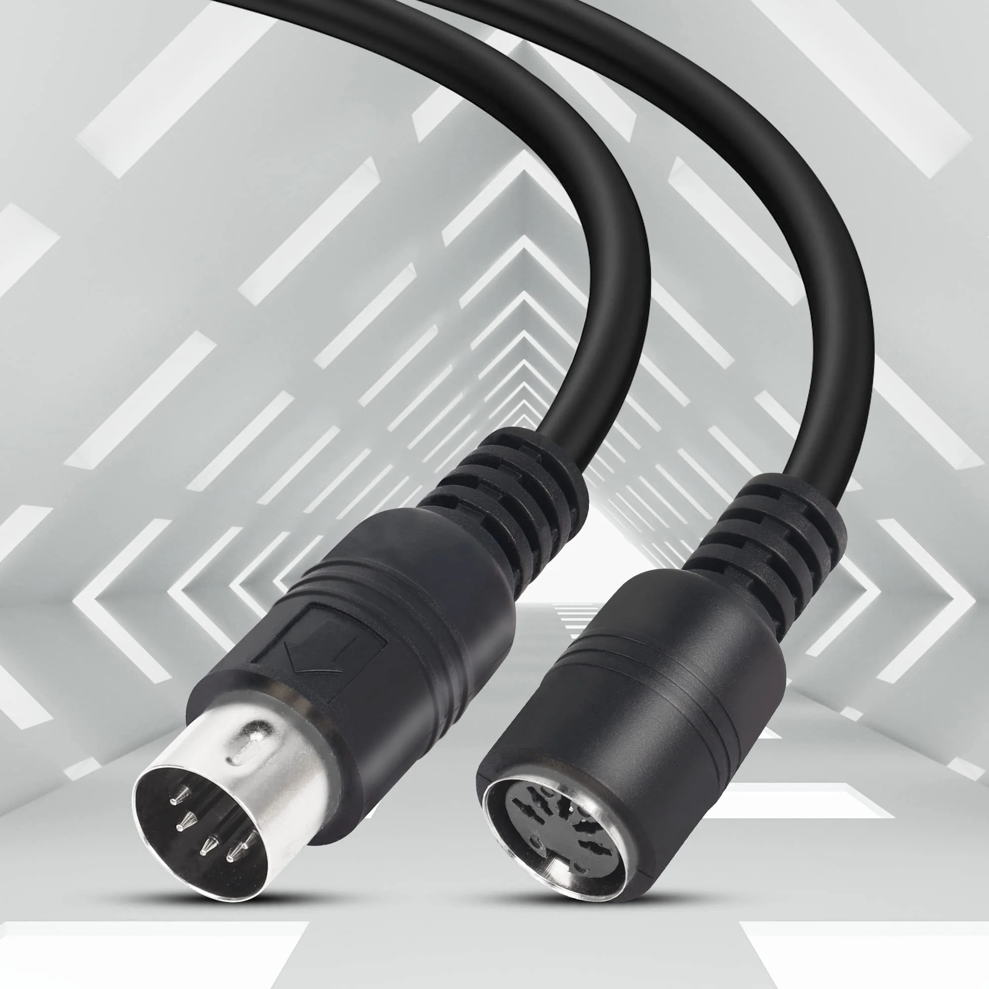 PNGKNYOCN MIDI Extension Cable DIN 5 Pin Male to Female Audio Adapter Cable for MIDI Keyboard Synthesizer, Organ, Electric Piano, MIDI Guitar(50 cm) - Image 3