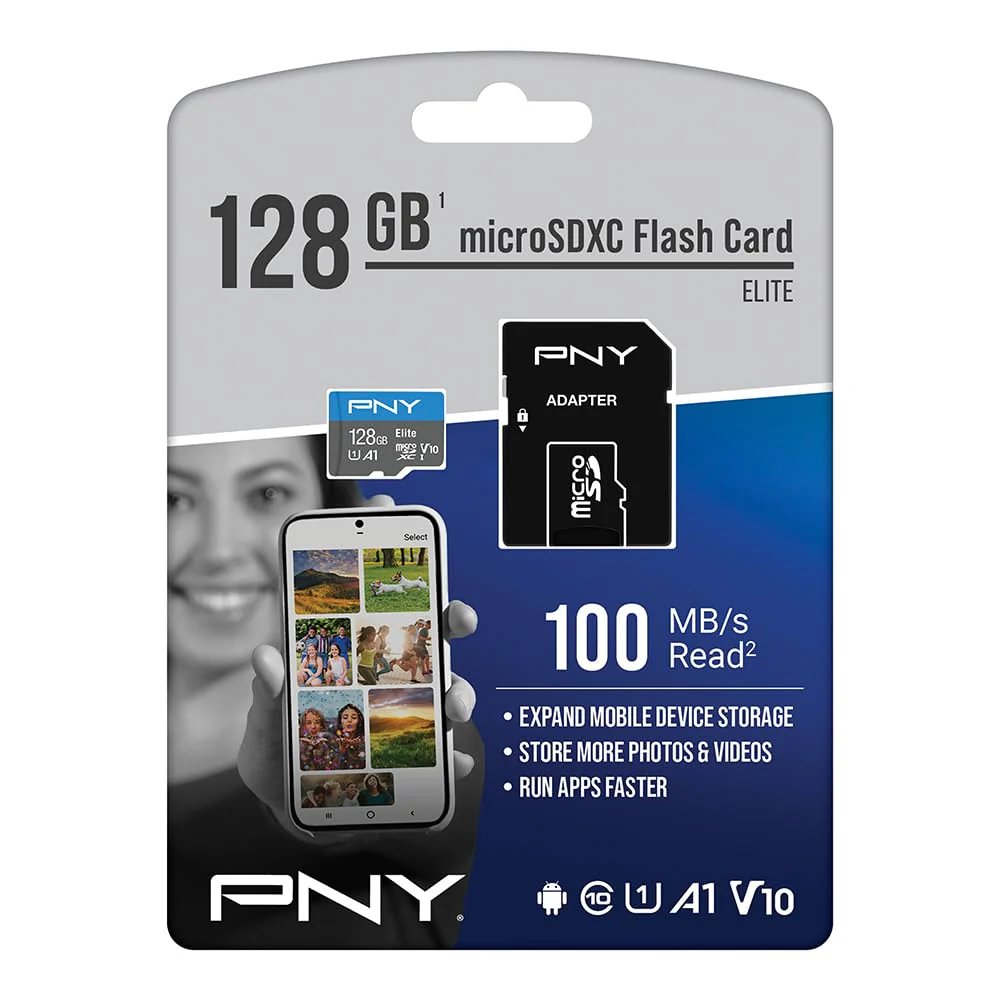 PNY 128GB Elite Mobile Accessories Class 10 U1 V10 A1 microSDXC Flash Memory Card - 100MB/s, Class 10, U1, V10, A1, Full HD, UHS-I, Micro SD - Image 9