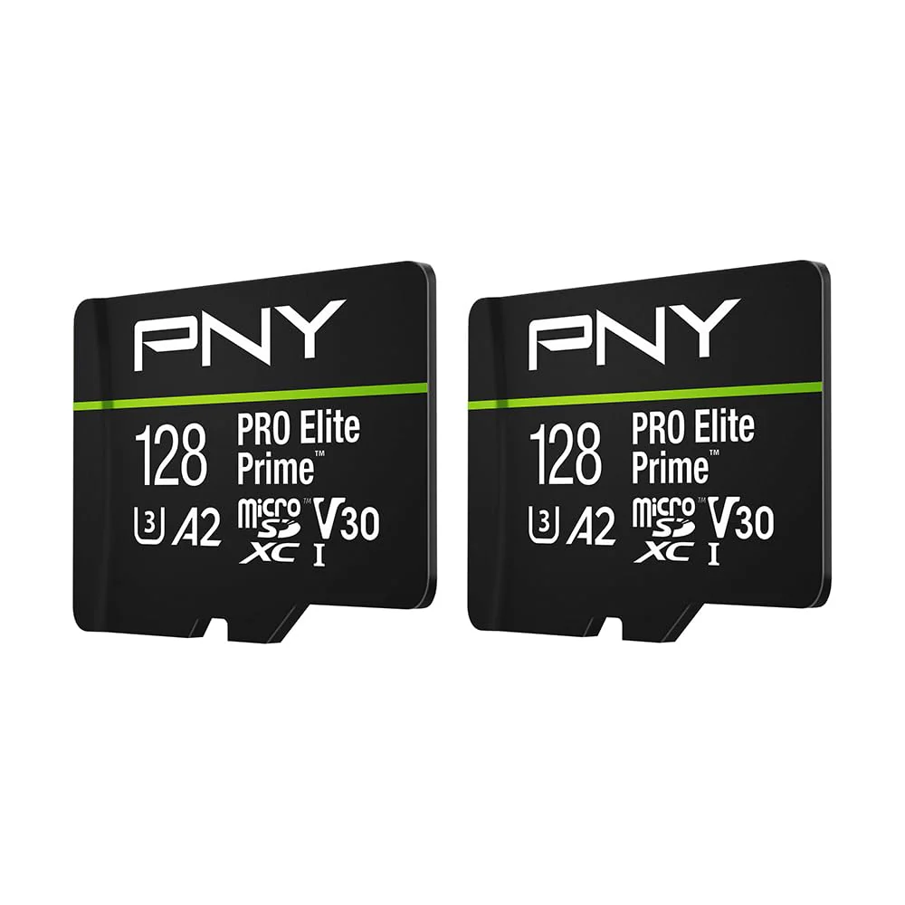 PNY 128GB PRO Elite Prime C10 U3 V30 A2 microSDXC Flash Memory Card – Ultra-Fast Speeds, Read 200MB/s, Write 150MB/s, 4K UHD, Full HD, UHS-I, for Smartphones, Drones, Action Cameras, 2-Pack 128GB 2-Pack - Image 2