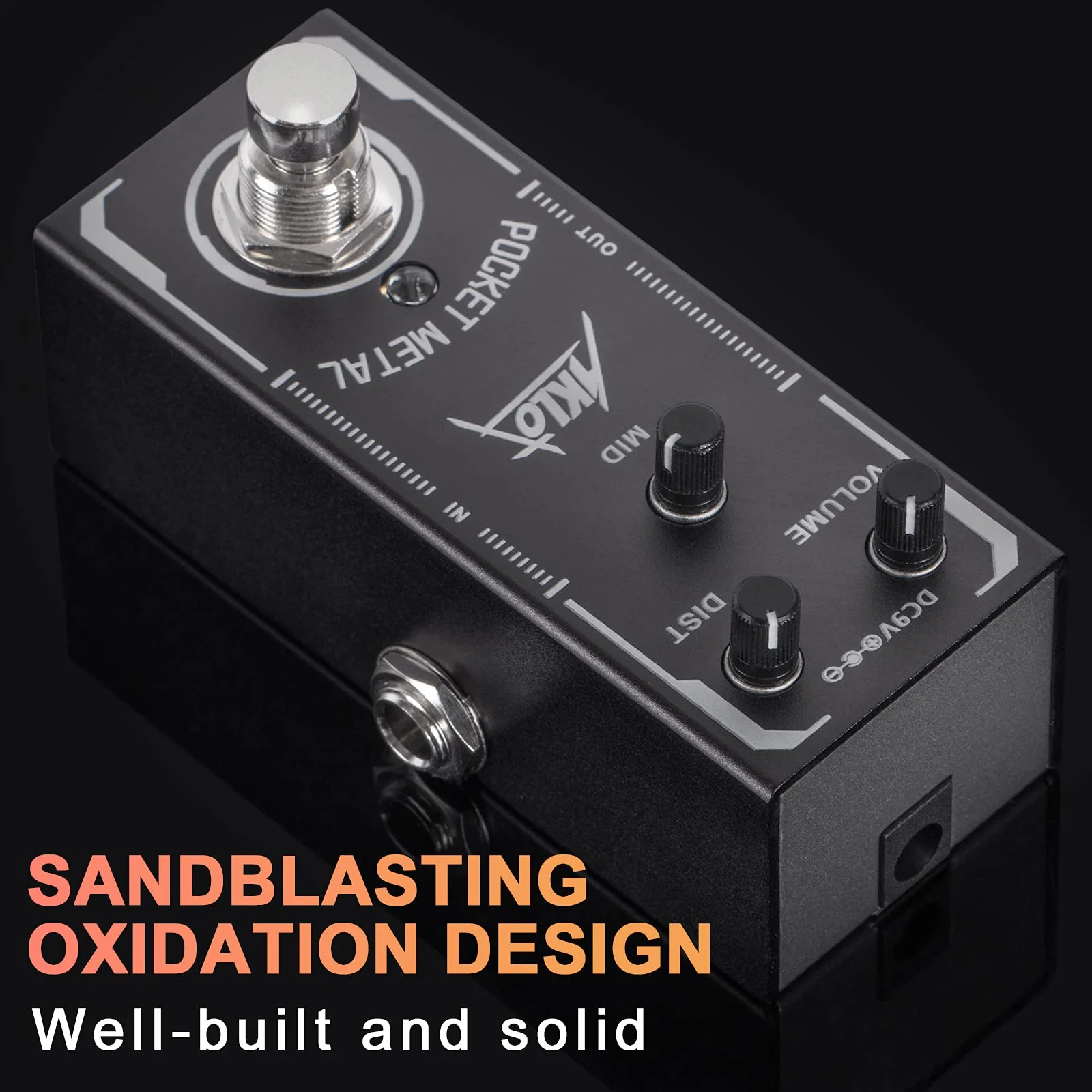 Pocket Metal Guitar Pedal, AKLOT Electric Effects Pedals Distortion Sounds Mini Single Type DC 9V True Bypass Pocket Metal - Image 3