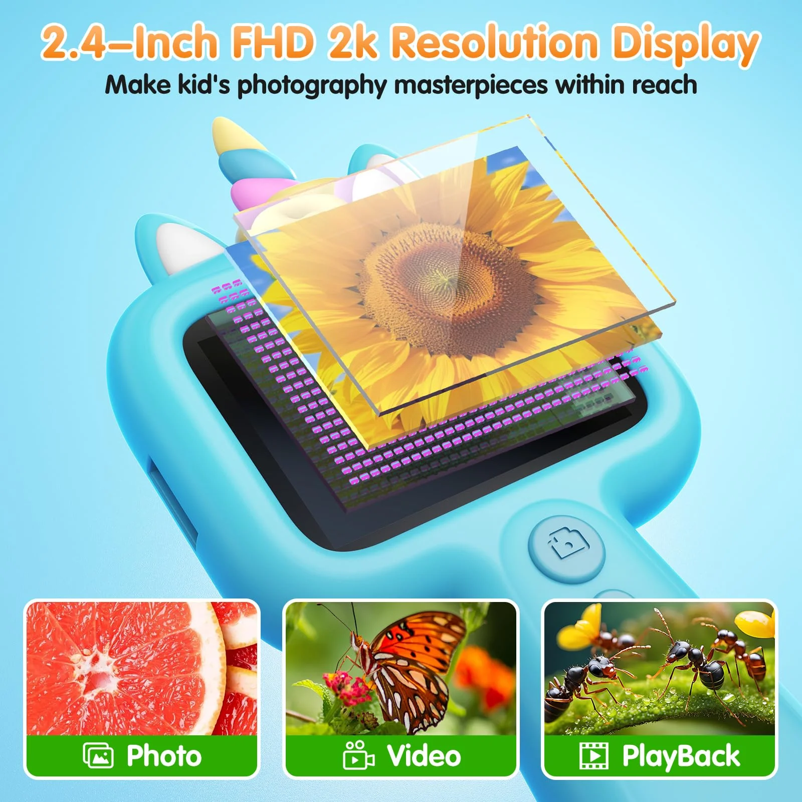Pocket Microscope for Kids, 2.4" Screen 600X Portable Digital Microscope Handheld, STEM Educational Science Kit Toys for Age 3 4 5 6 7 8 9 10 11 12 13 Years Old Kids Christmas Birthday Gifts - Image 2