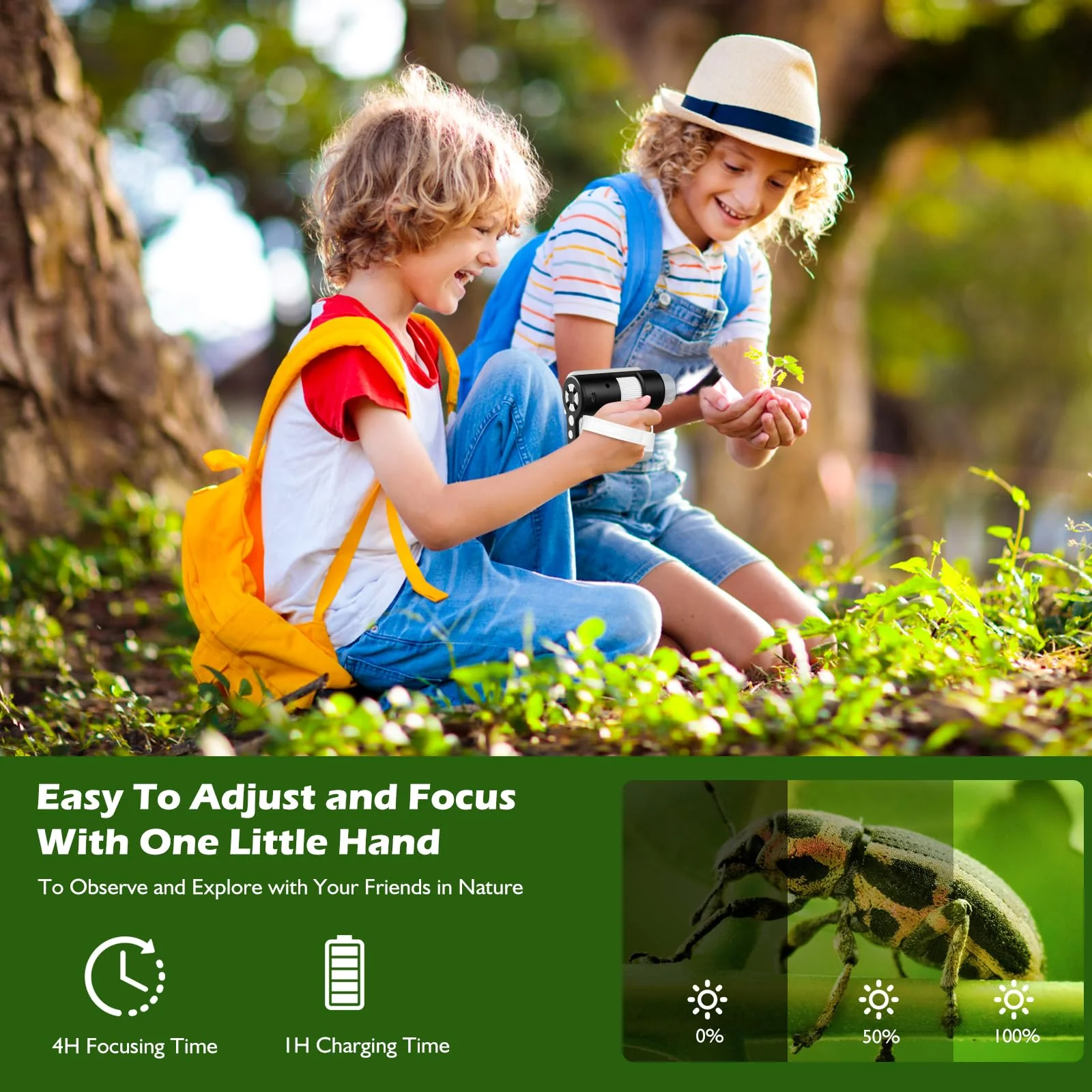 Pocket Microscope for Kids, 2'' LCD Screen 32G 100X-1000X Handheld Microscope with 6 LED Lights, Birthday Gifts for Kids 6 7 8 9 10 11 12 Boys Girls - Image 7