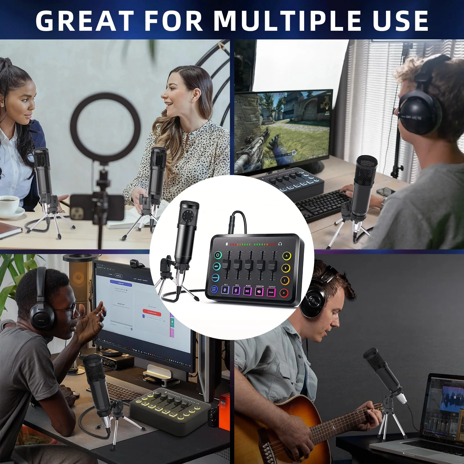 Podcast Equipment Bundle Includes Audio Mixer and BM800 Microphone, Ideal for Video Production, Live Streaming, Gaming voiceovers. Compatible with Various Operating Systems and Software - Image 7