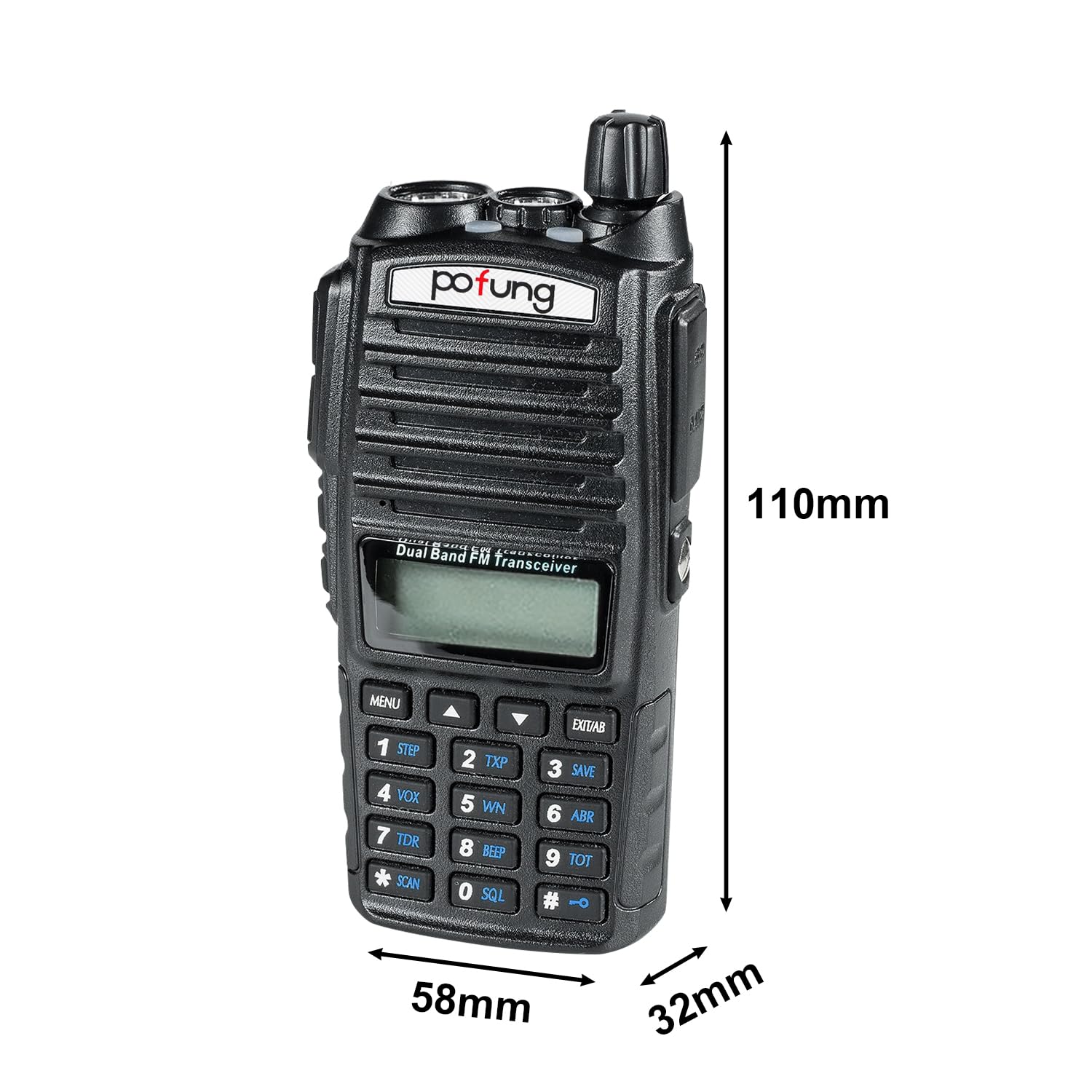 Pofung UV-82 Ham Two Way Radio, Dual Band Walkie Talkie : 136-174mhz (VHF) 400-520mhz (UHF) with Earpiece, Charger and Rechargeable Battery - Image 3
