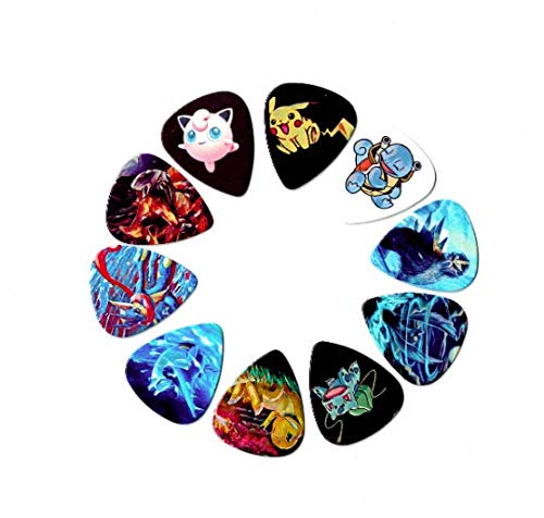 Pokiemun Guitar Picks (10 medium picks in a packet) - Includes Pika'chu and many other cute characters - Image 2