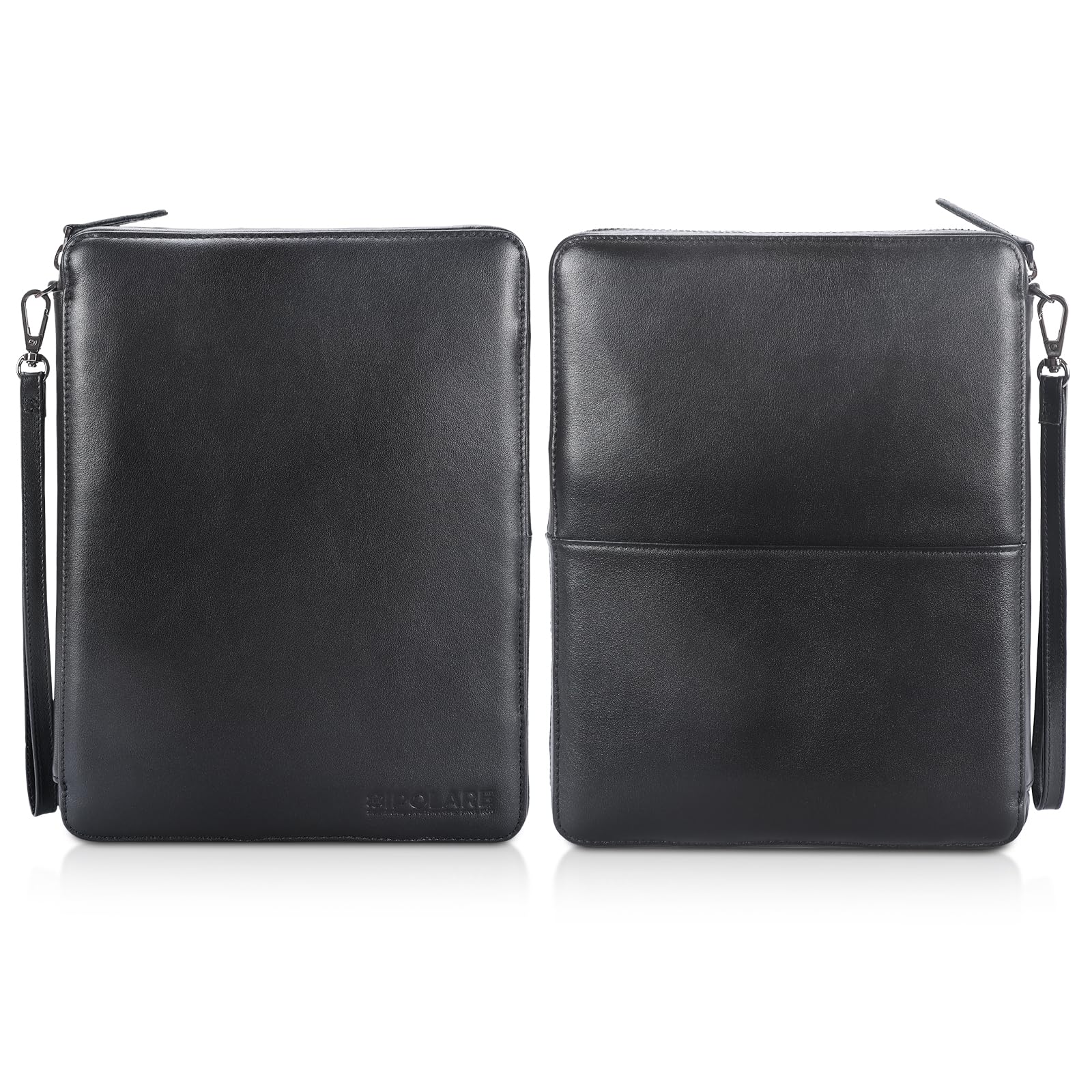 Polare Full Grain Leather Travel Cable Organizer Case Electronics Accessories Carry Bag with YKK Zippers Tech Storage Bag for Cables, Power Bank, USB, SD Card, Travel Essentials Black - Image 7