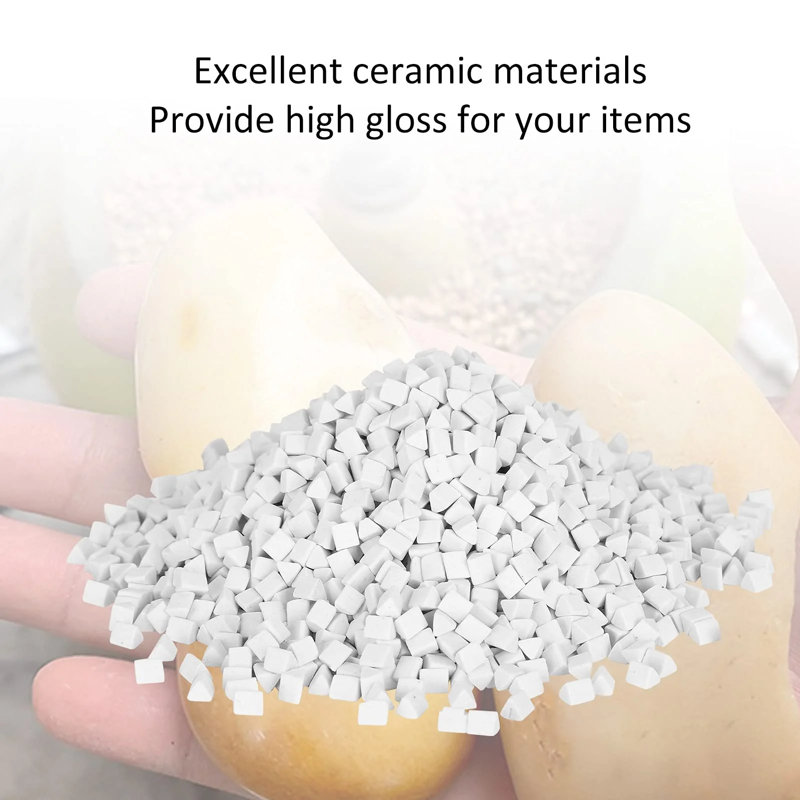 Polishing Abrasive Material Ceramic Filler Ceramic Pellets Non Abrasive Abrasive for Small Stones Tumbling Triangle 3lb for All Kinds of Tumblers for Bowlers - Image 5