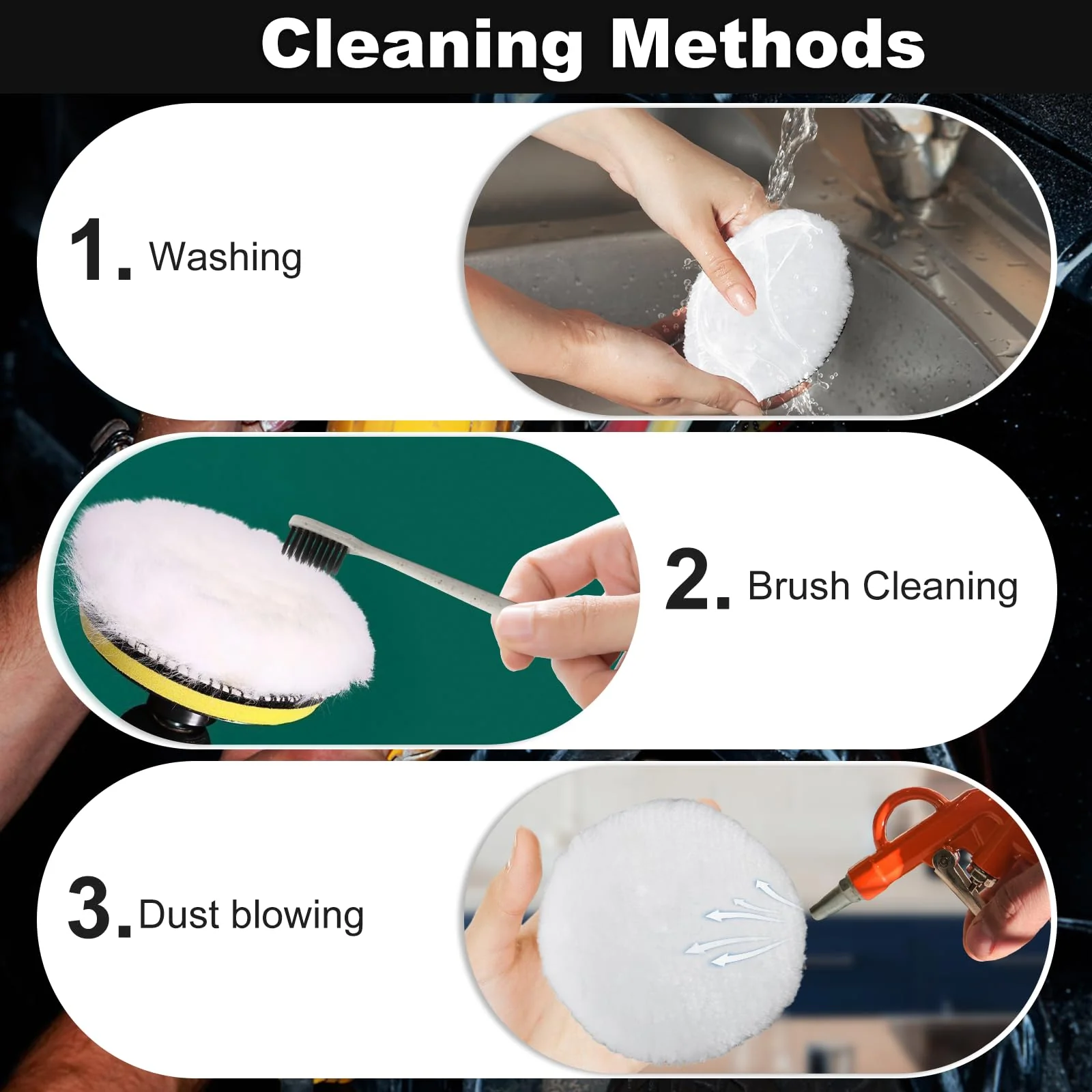 Polishing Attachment Compatible with Bosch Random Orbital Sander, Pack of 4 Diameter 125 mm Lambswool Polishing Discs, Polishing Pads for Car, Cork Floor, with Velcro - Image 6