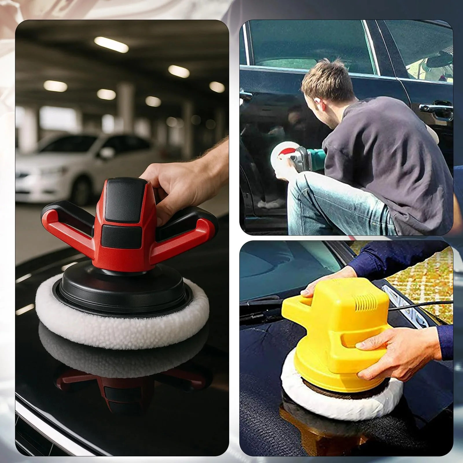 Polishing Machine, Polishing Attachment Cordless Screwdriver, 4 Pieces Polishing Hoods, 250 mm Polishing Pads, Lambswool Polishing Discs for 220 mm-250 mm Polishing Machines, for Car Paint Care, Wax - Image 6