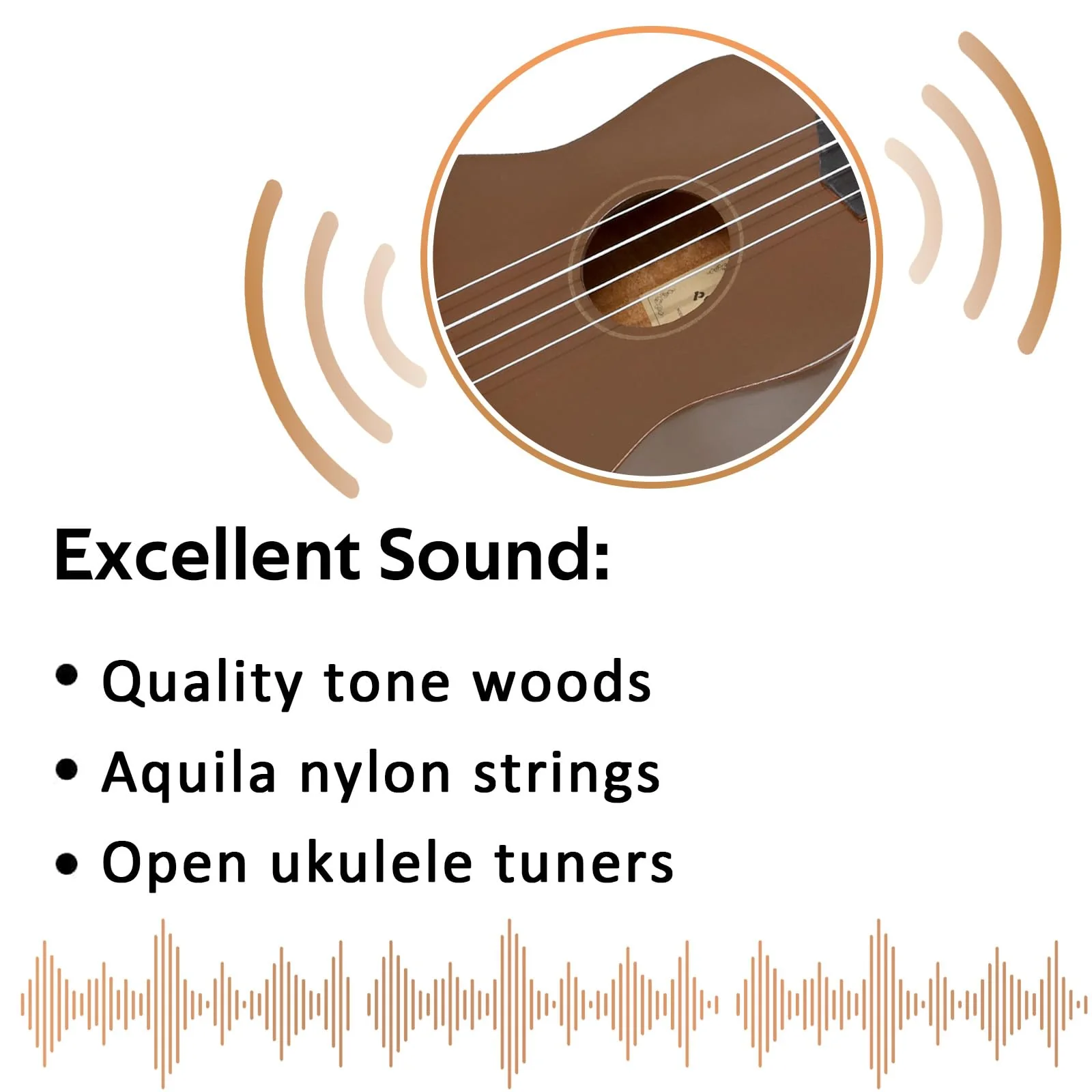 POMAIKAI Soprano Wood Ukulele Starter Uke Hawaii Guitar 21 Inch with Gig Bag for Students and Beginners (Brown) brown - Image 6