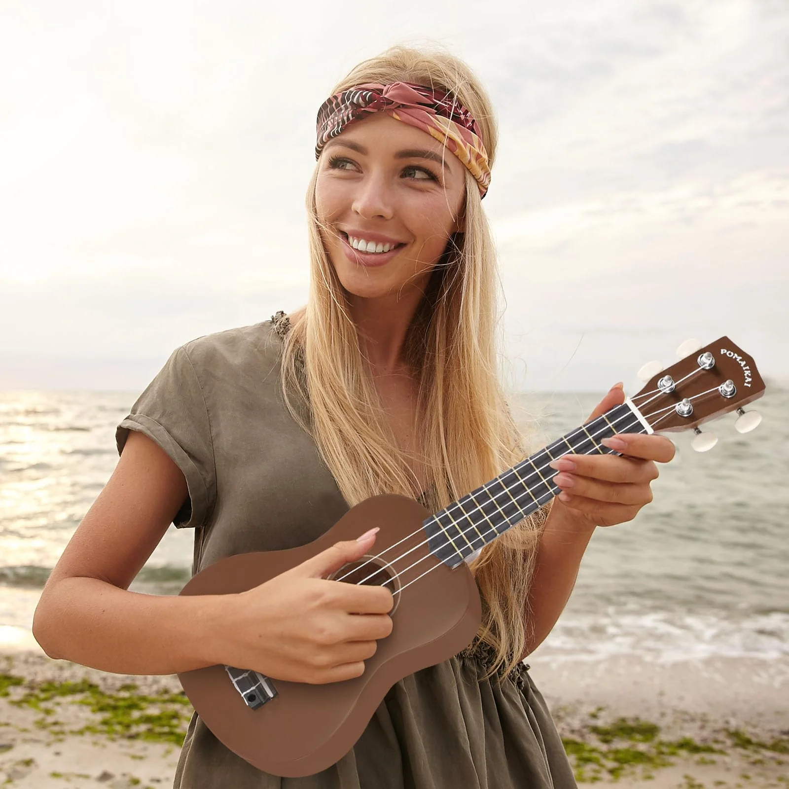 POMAIKAI Soprano Wood Ukulele Starter Uke Hawaii Guitar 21 Inch with Gig Bag for Students and Beginners (Brown) brown - Image 8