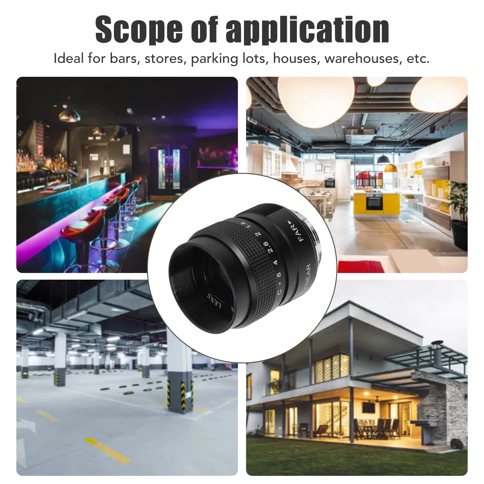 Pomya 25mm F1.4 Large Aperture Manual Focus, CCTV Lens, Prime MFT Lens for M43,Support Bar Shop Parking House Warehouse (Black) 25mm F1.4 Black - Image 4