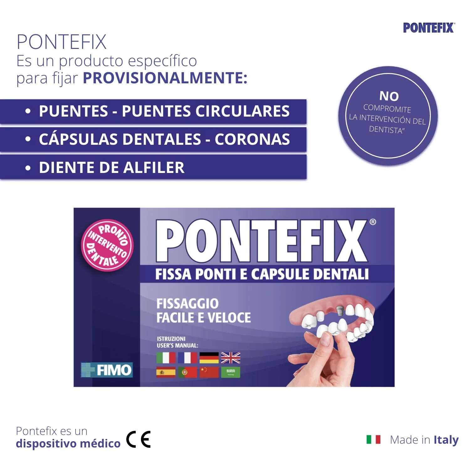 Pontefix Dental Tooth Cement - Attaches Bridges, Crowns and Pin Teeth, Do It Yourself - Image 2