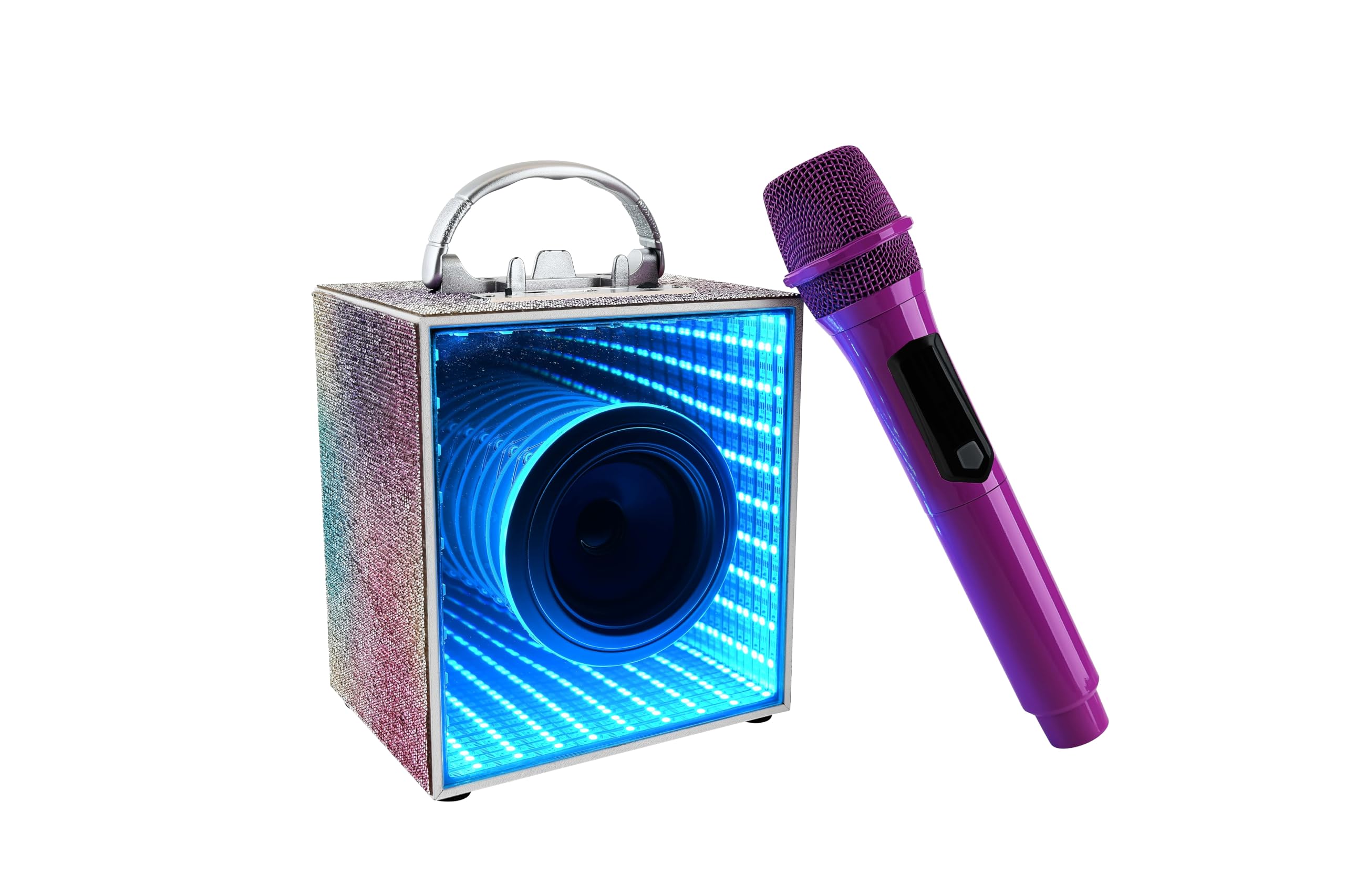 Pop Star Infinity: Portable Karaoke Speaker & Mic, Powerful Bluetooth Karaoke Speaker with Wireless Microphone & LED Lights - Image 2