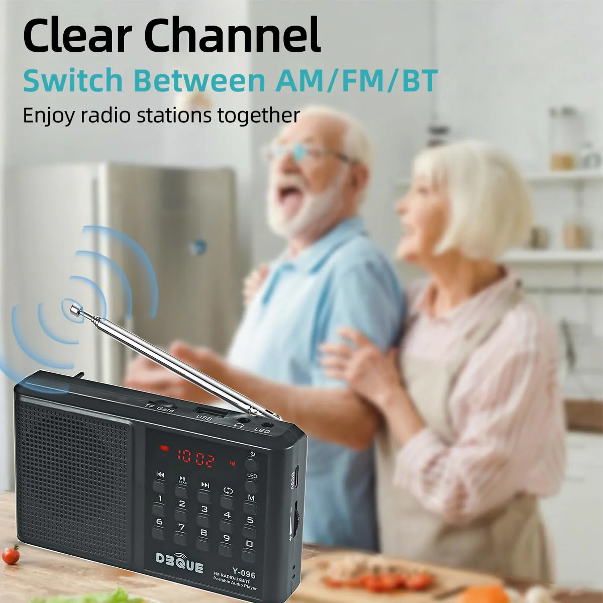 Portable AM FM Radio with Bluetooth Speaker；USB/TF Card MP3 Playback 3.5mm Jack,Auto Scan Save,Loudspeaker for Emergency(Battery-Powered) CampingTravel Home Use Rechargeable Transistor Radio (Black) Black - Image 3