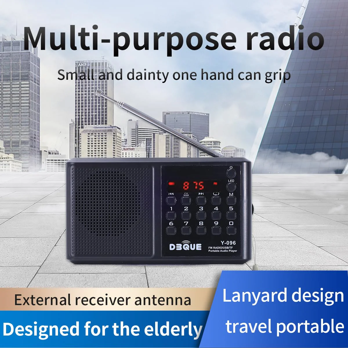 Portable AM FM Radio with Bluetooth Speaker；USB/TF Card MP3 Playback 3.5mm Jack,Auto Scan Save,Loudspeaker for Emergency(Battery-Powered) CampingTravel Home Use Rechargeable Transistor Radio (Black) Black - Image 8