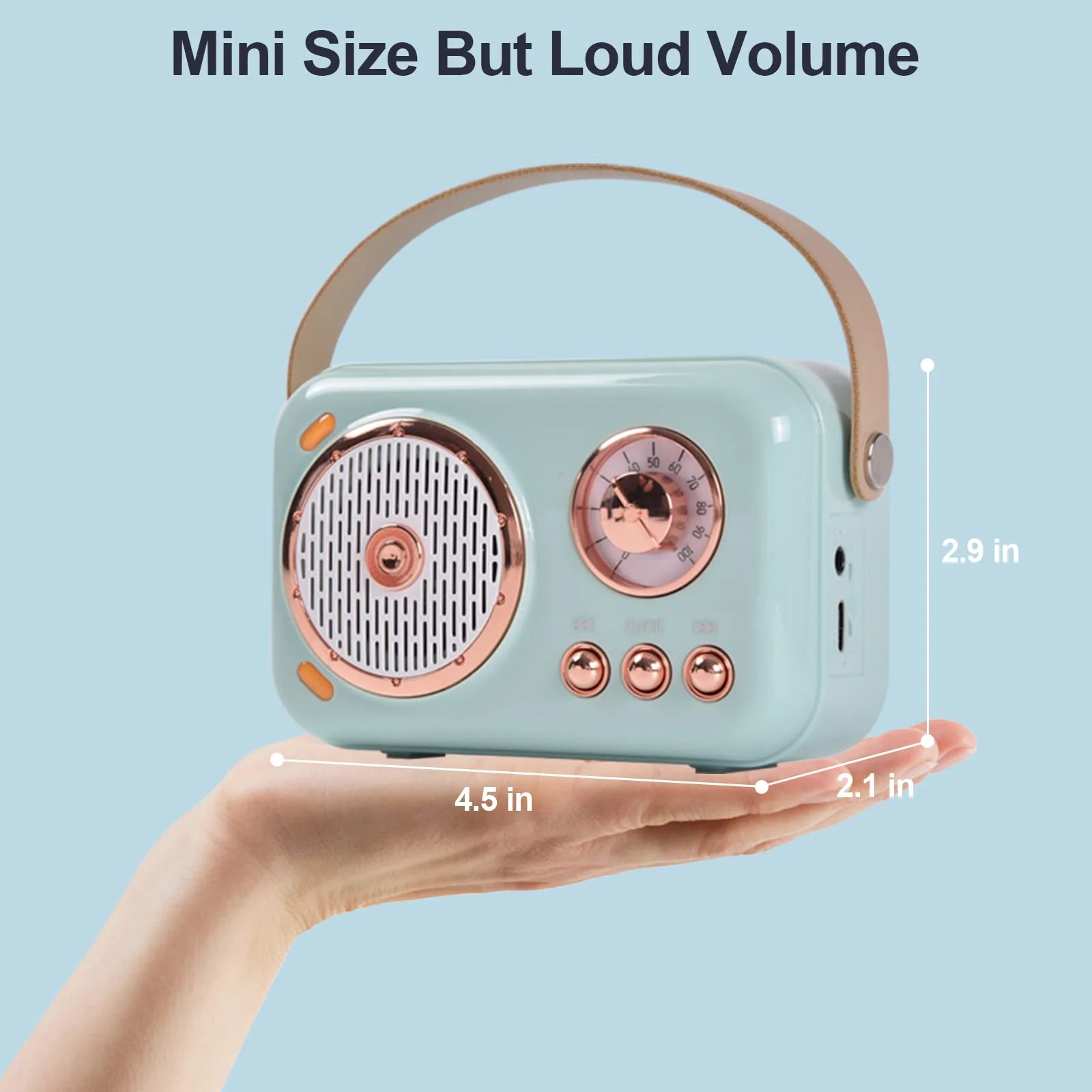 Portable Bluetooth Speaker with Microphone Set,Retro Bluetooth Speaker with Home Karaoke Machine,Portable Handheld Karaoke Mics Speaker Machine for Kids and Adults Home Party Birthday (Pink) (Green) green - Image 2