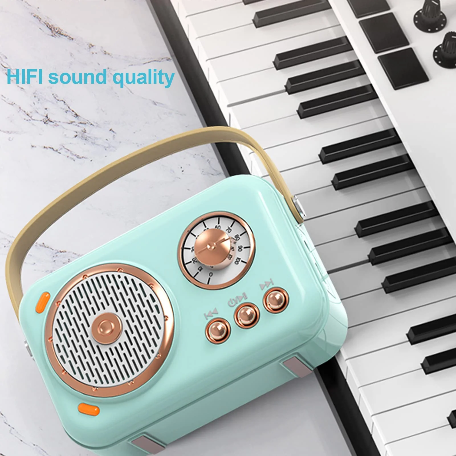 Portable Bluetooth Speaker with Microphone Set,Retro Bluetooth Speaker with Home Karaoke Machine,Portable Handheld Karaoke Mics Speaker Machine for Kids and Adults Home Party Birthday (Pink) (Green) green - Image 4
