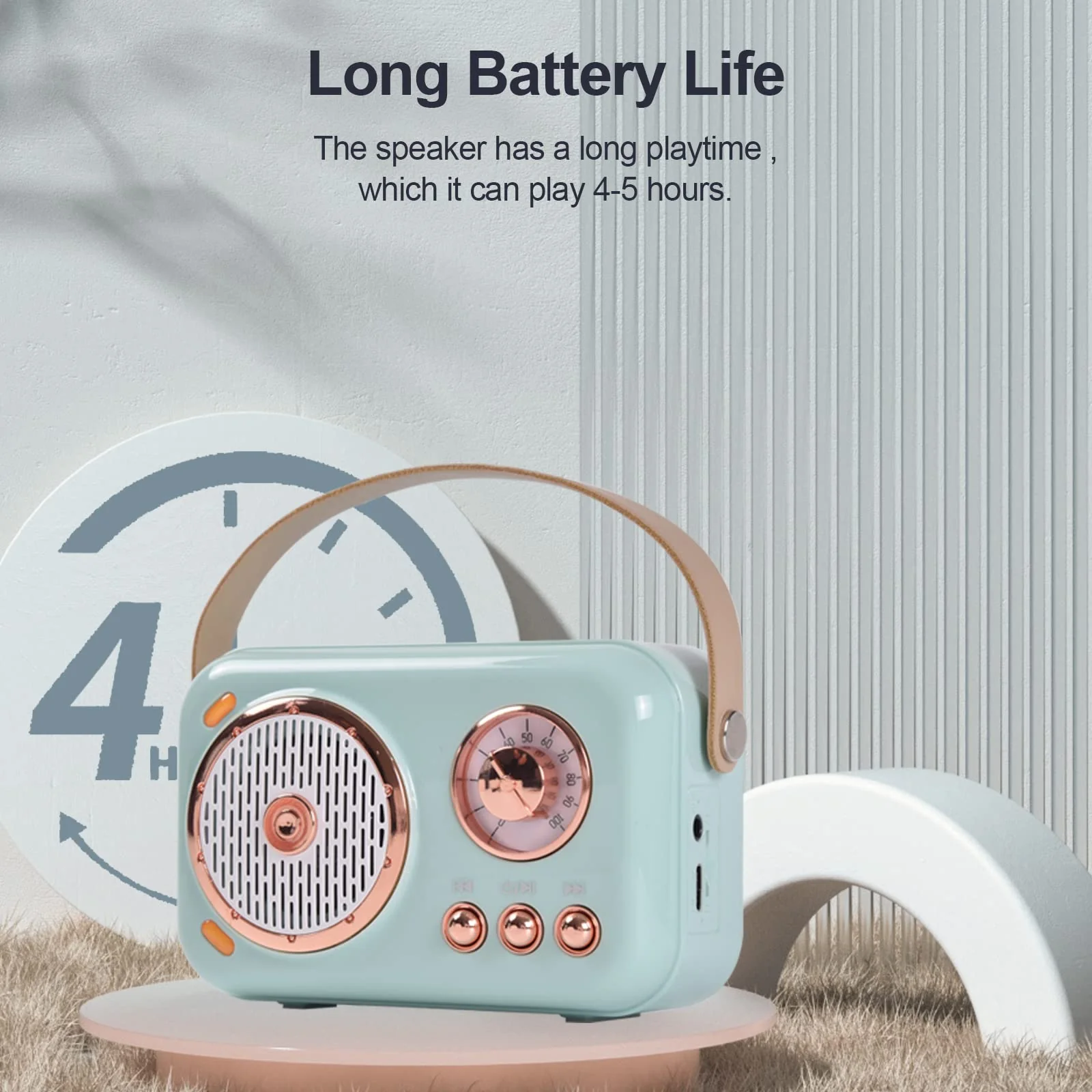 Portable Bluetooth Speaker with Microphone Set,Retro Bluetooth Speaker with Home Karaoke Machine,Portable Handheld Karaoke Mics Speaker Machine for Kids and Adults Home Party Birthday (Pink) (Green) green - Image 5