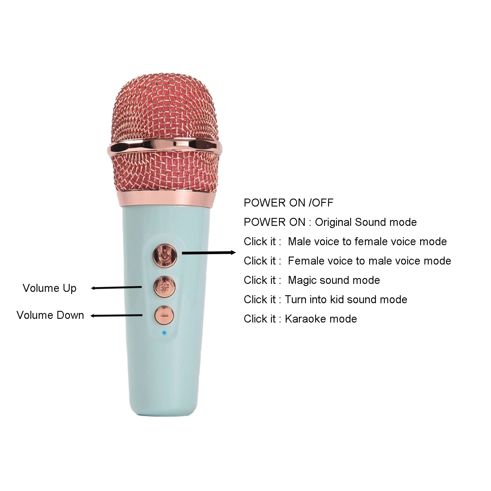 Portable Bluetooth Speaker with Microphone Set,Retro Bluetooth Speaker with Home Karaoke Machine,Portable Handheld Karaoke Mics Speaker Machine for Kids and Adults Home Party Birthday (Pink) (Green) green - Image 8