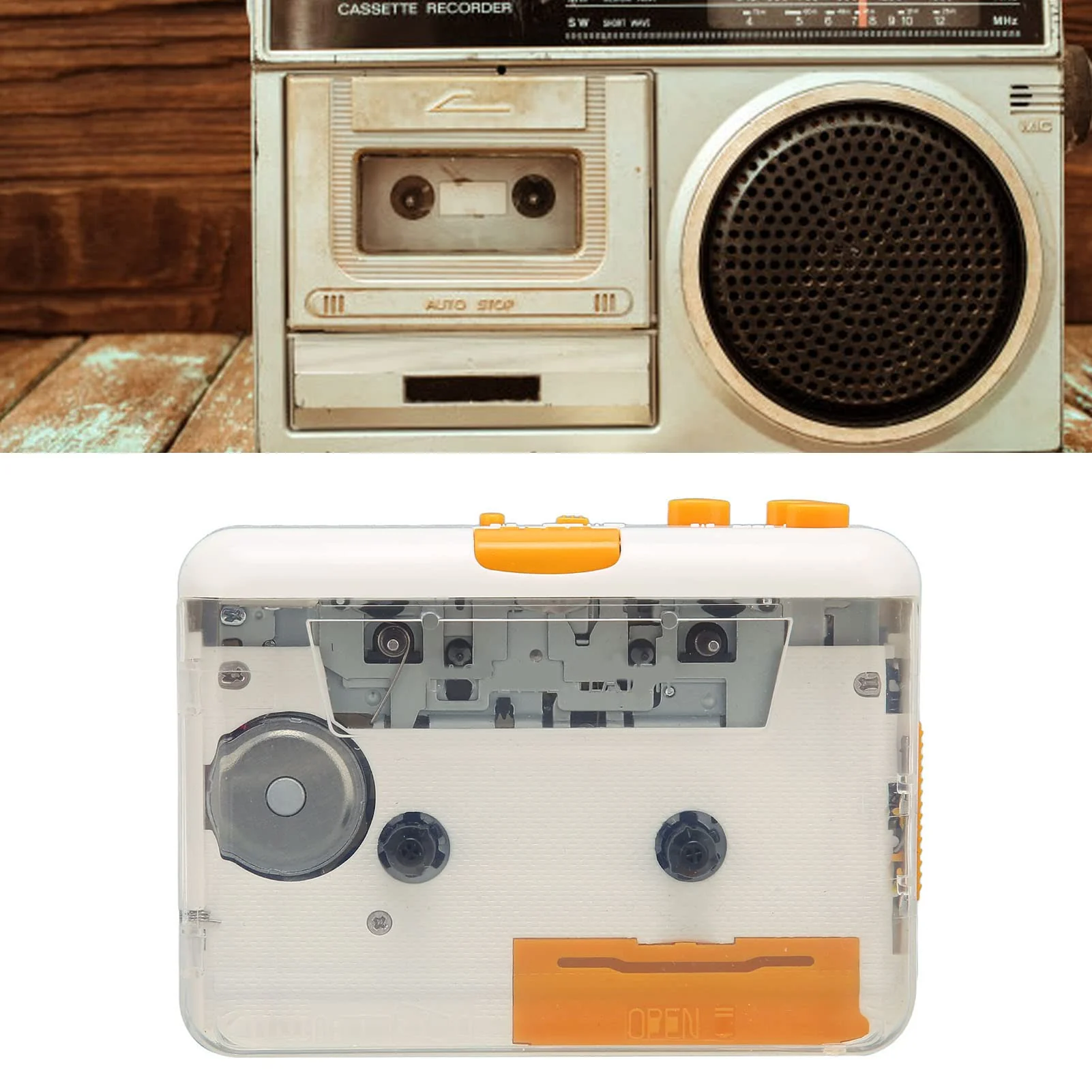 Portable Cassette Player, Cassette Audio Player Tape to MP3 Converter Compatible with Laptops Computer, Convert Mixtapes/Tape Cassettes to for /MP3 - Image 2