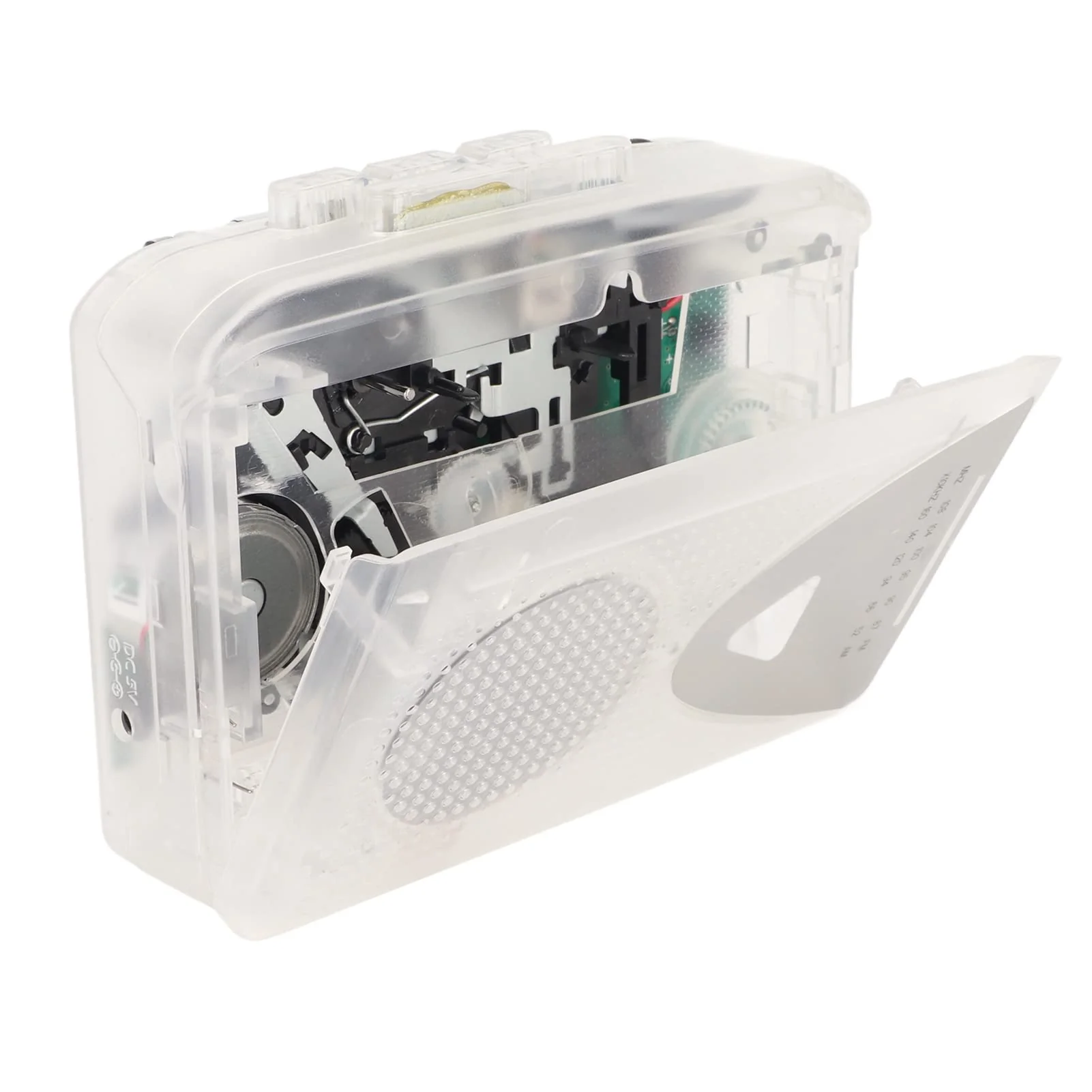 Portable Cassette Player, FM AM Radio Stereo Cassette MP3 Tape Player with 3.5mm Jack and Speaker Support Battery Power and USB Power for Daily (Transparent) Transparent - Image 7