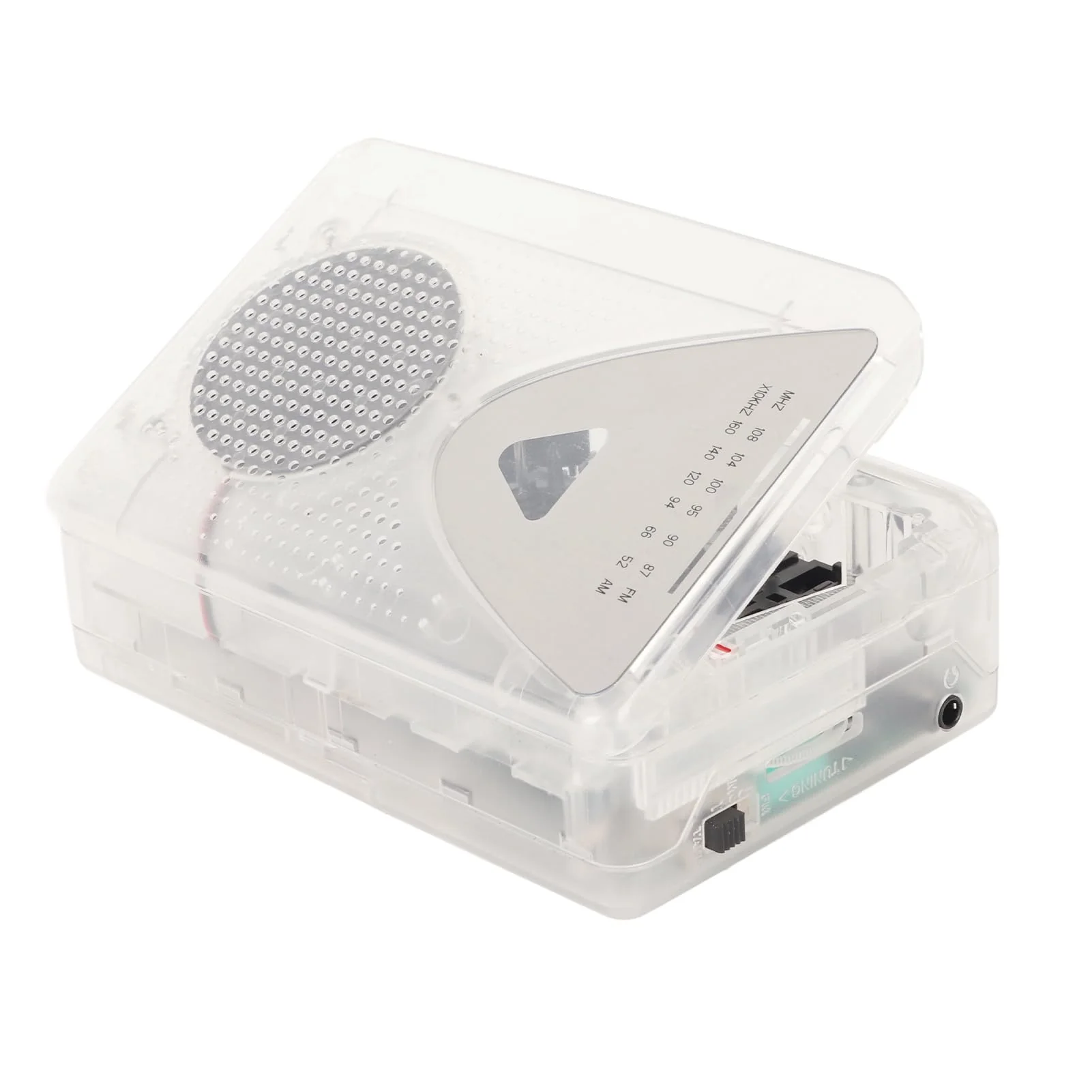 Portable Cassette Player, FM AM Radio Stereo Cassette MP3 Tape Player with 3.5mm Jack and Speaker Support Battery Power and USB Power for Daily (Transparent) Transparent - Image 8